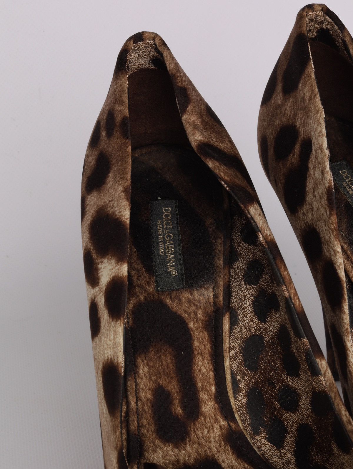 Dolce & Gabbana Dolce Gabbana Satin Leopard Print Heel Peep Toe Shoes Size US 9 / IT 39 - 5 Thumbnail