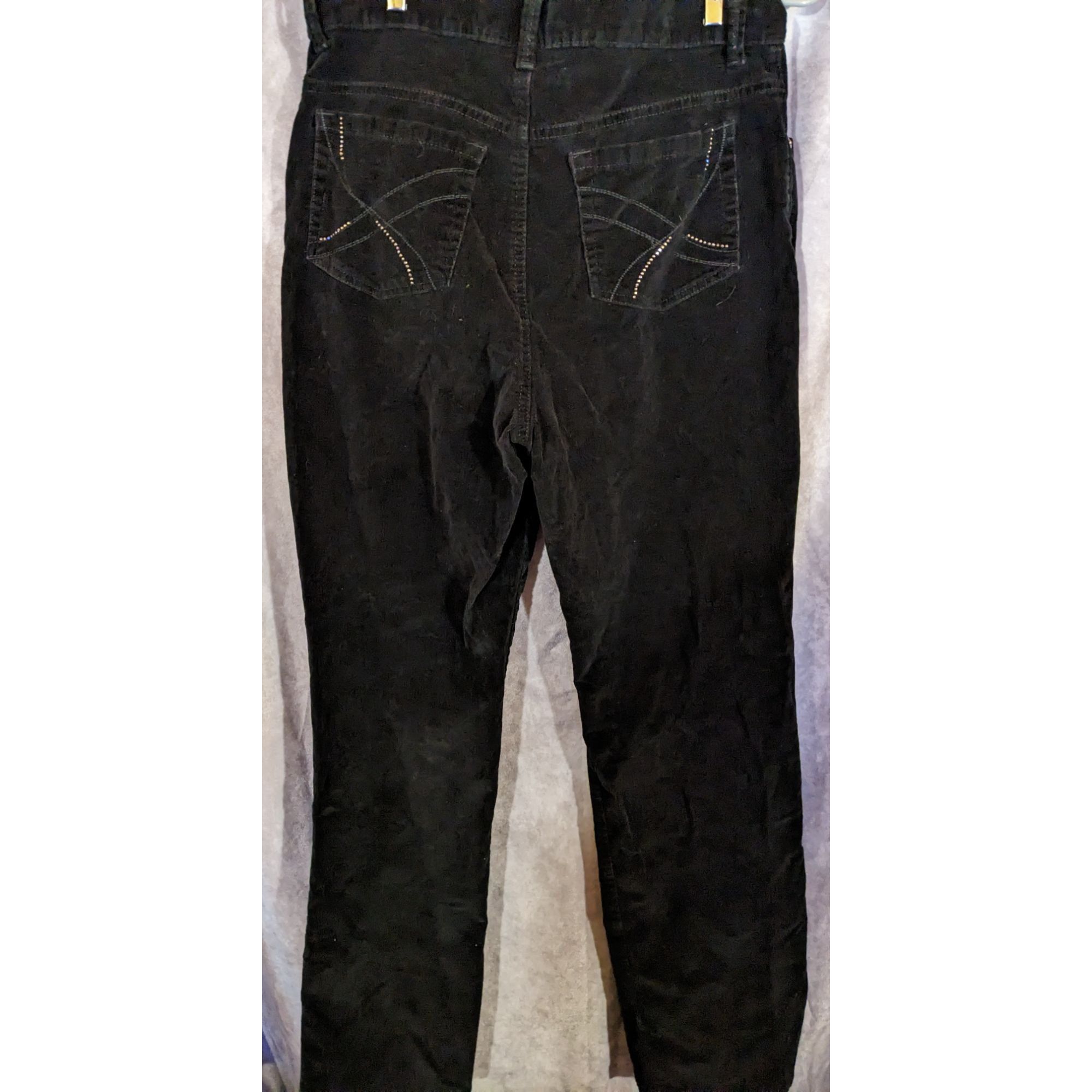 Gloria Vanderbilt Gloria Vanderbilt Black Corduroy Pants With Sparkly Pocket A Size 34" / US 12 / IT 48 - 10 Thumbnail