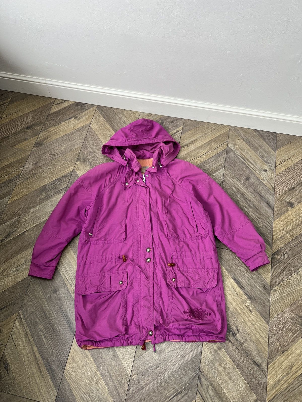 Bogner Vintage Bogner Women’s Magenta Hooded Parka Outdoor Jacket Size L / US 10 / IT 46 - 2 Thumbnail