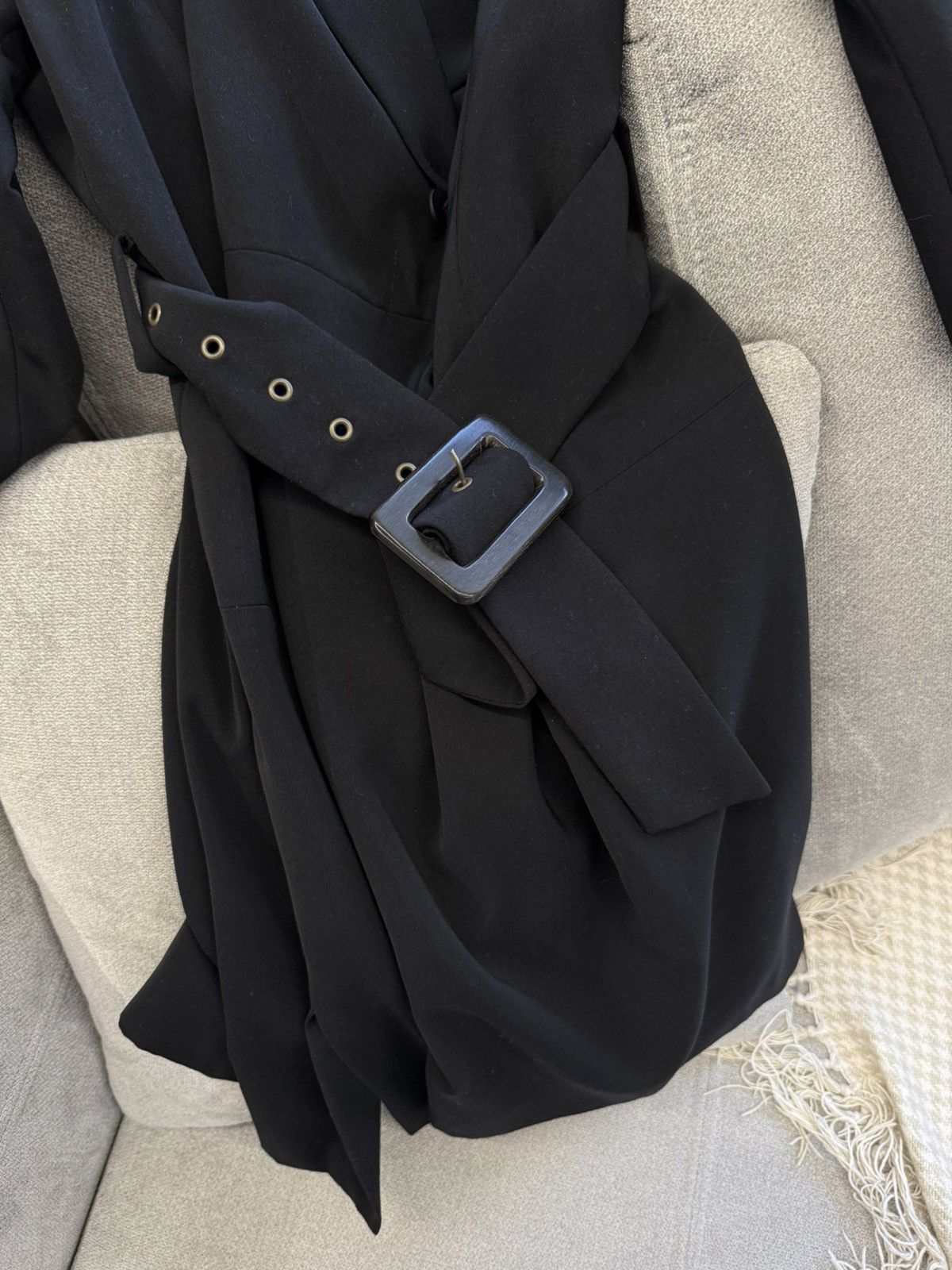 Jil Sander Archive 80-90s Jil Sander + West Germany Black Dress Coat Size M / US 6-8 / IT 42-44 - 14 Thumbnail