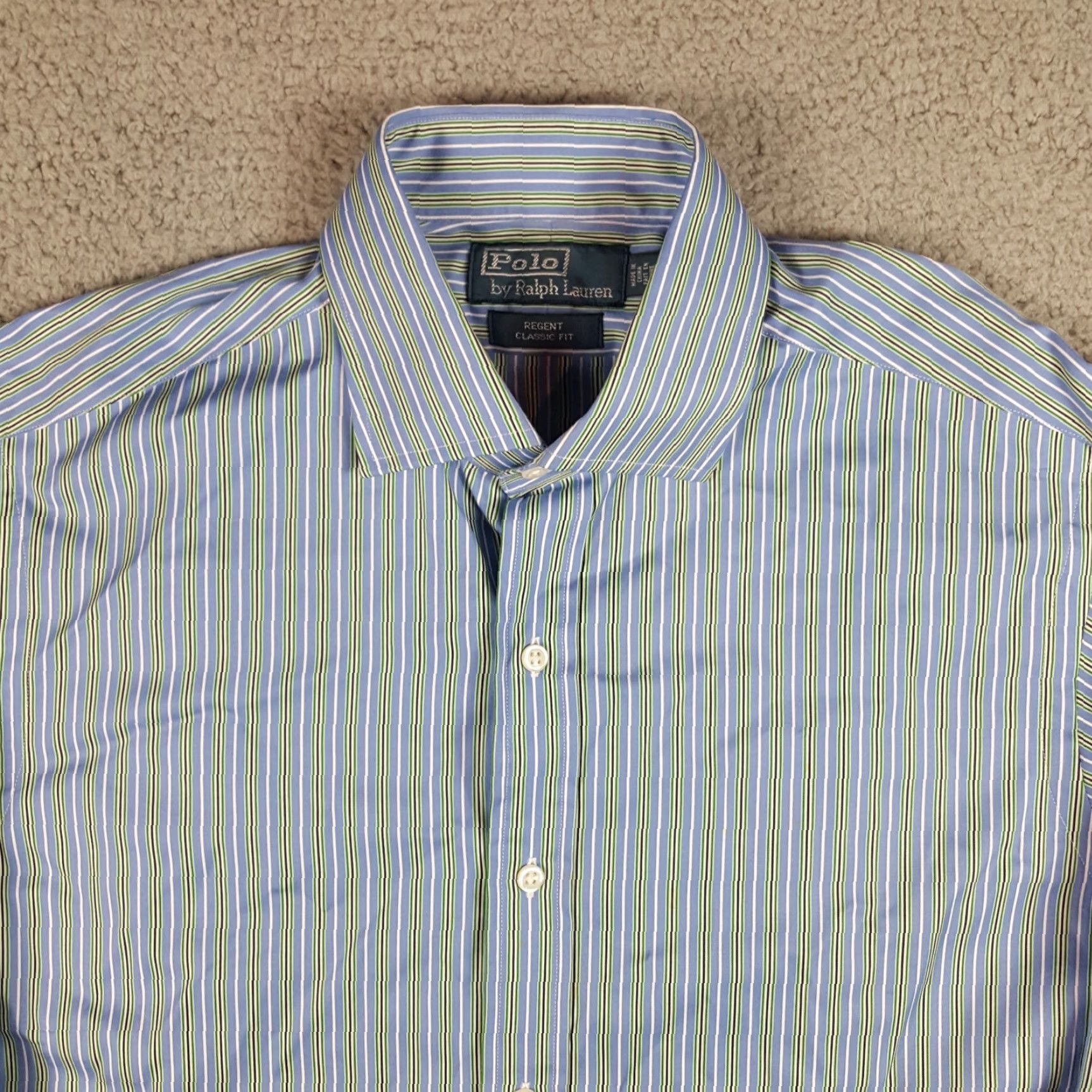 Ralph Lauren VINTAGE Ralph Lauren Preppy Striped Button Down Shirt M Blue Long Sleeve Pony Logo Classic 90s Mens Size US M / EU 48-50 / 2 - 2 Thumbnail