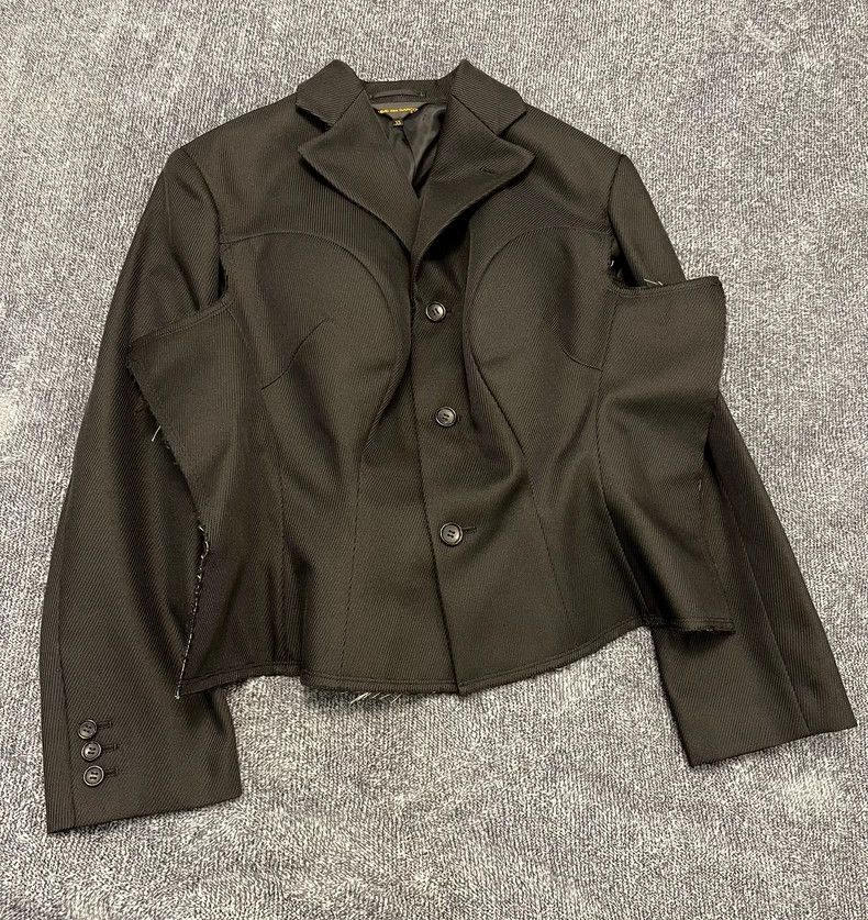 Comme des Garcons black deconstructed blazer with cutouts Size US XS / EU 42 / 0 - 1 Thumbnail