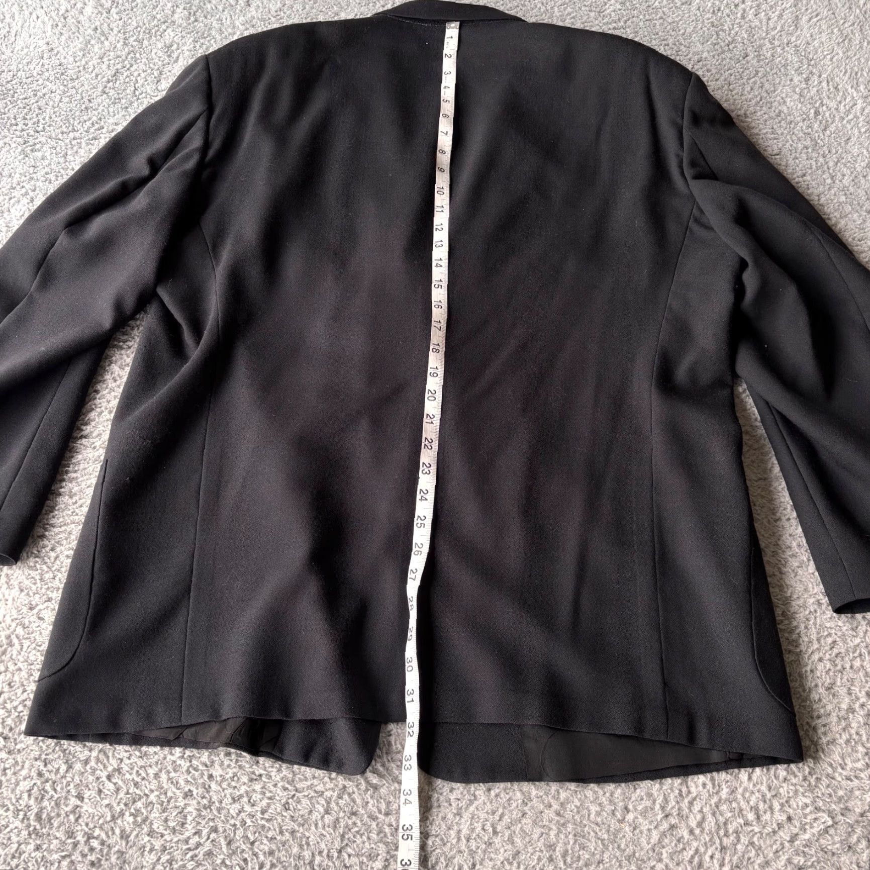George Allyn Saint George Blazer Mens 46L Black Wool Blend USA Vintage Blazer 2 Button Single-Breasted Notch Peak? Size 46R - 7 Thumbnail