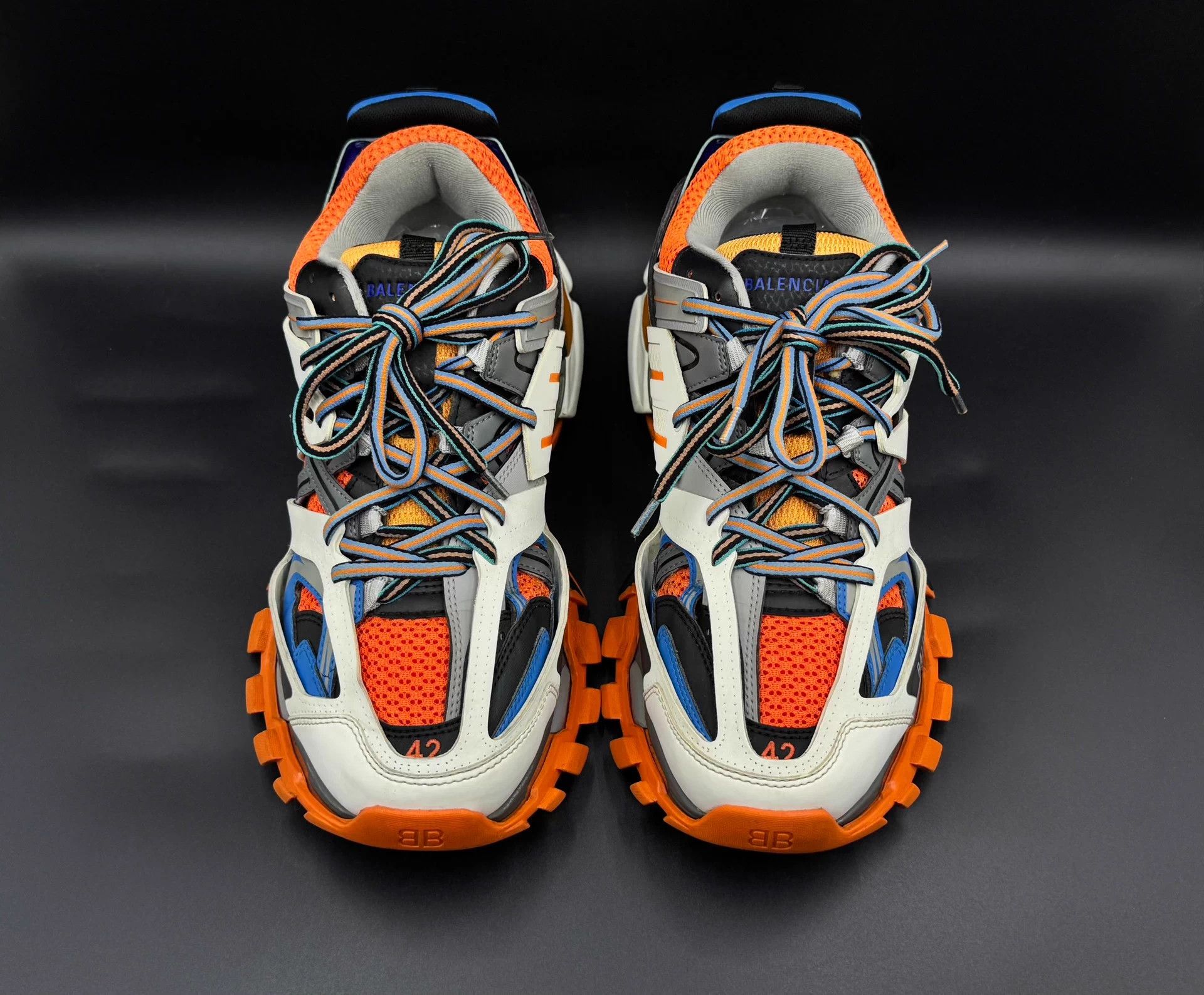 Balenciaga Balenciaga Track 1.0 Lace-up Low Top Men's White Orange Size US 9 / EU 42 - 2 Thumbnail