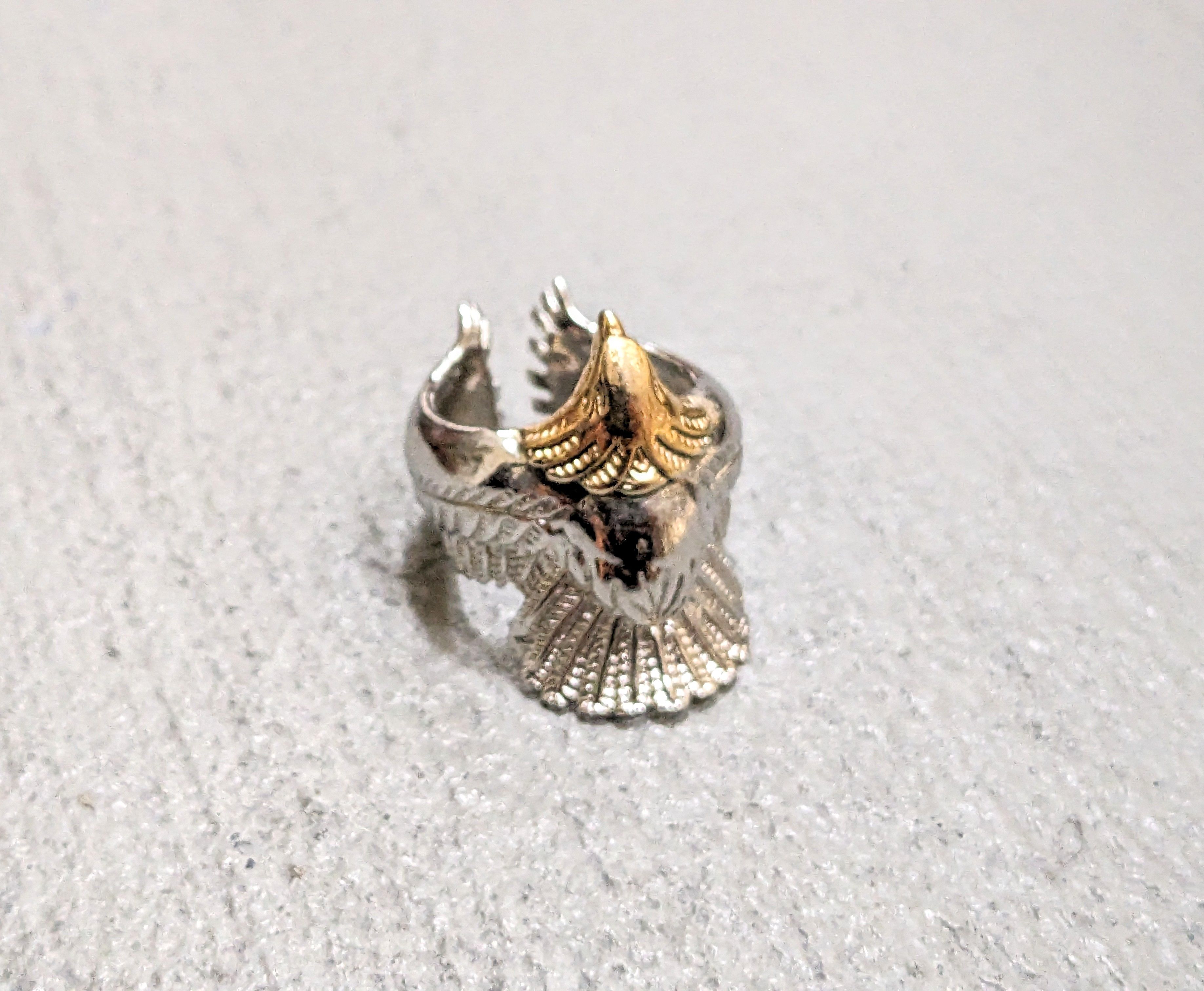 Jewelry Stainless Steel Ring Eagle Size 9 Gold Two-tone USA Size ONE SIZE - 1 Thumbnail