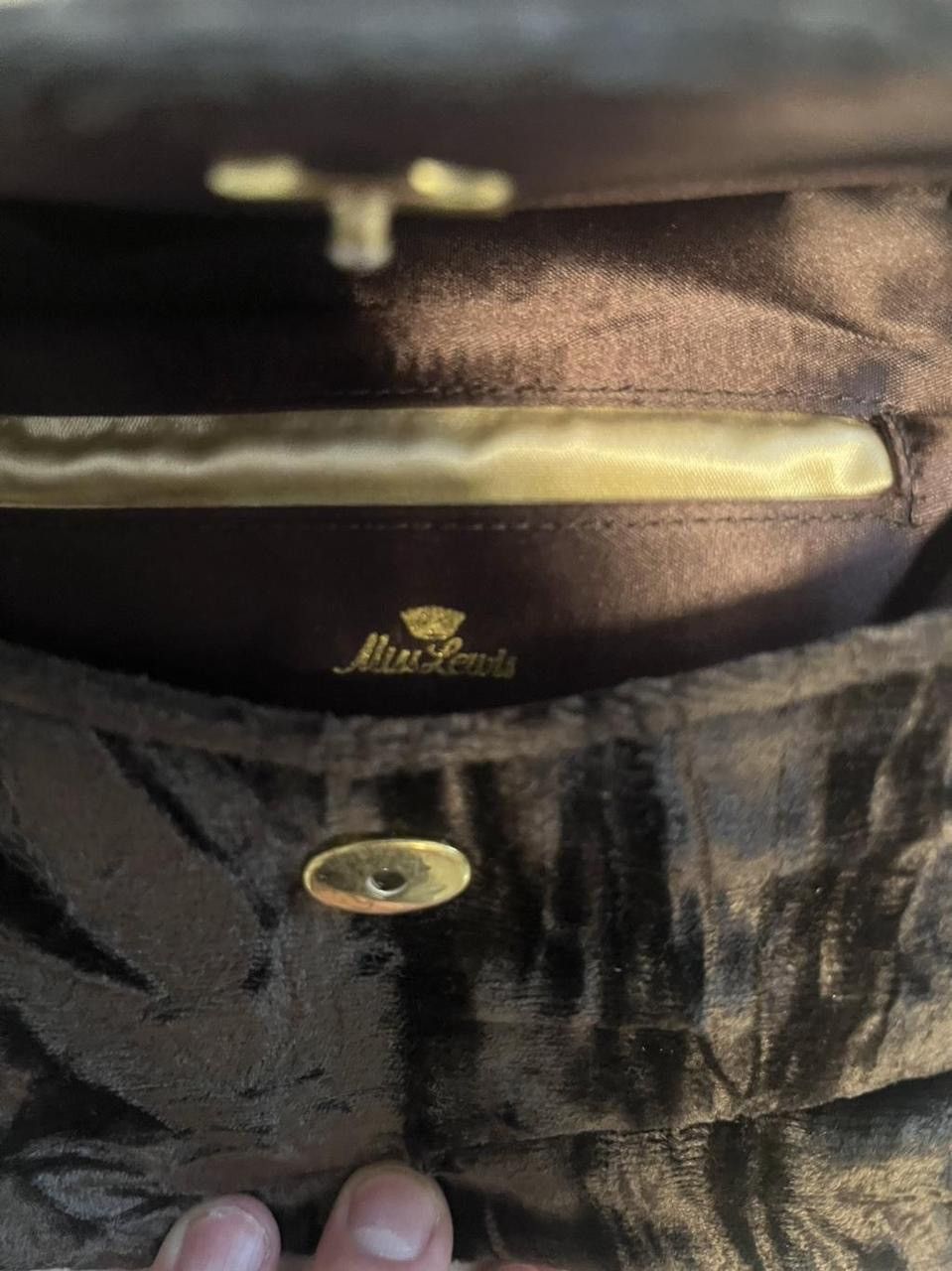 Other Vintage Morris Lewis Velvet Bag Chain Strap Brown Purse Size ONE SIZE - 2 Thumbnail