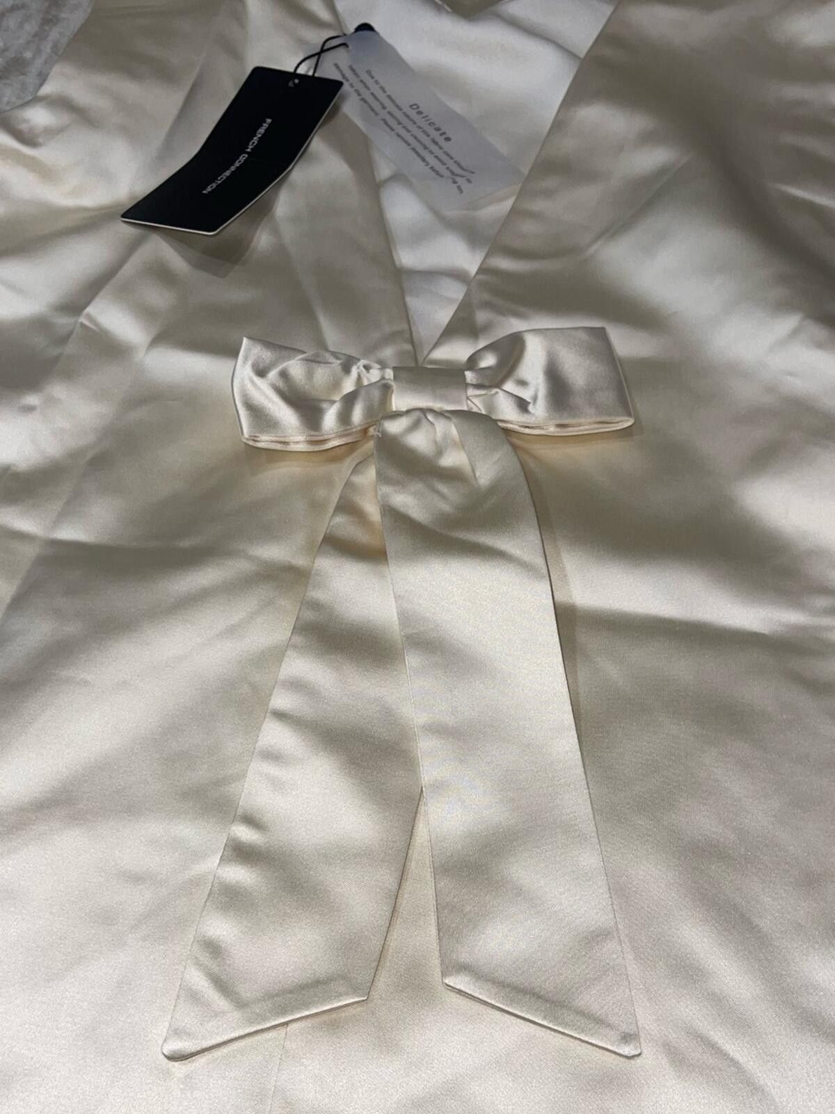 French Connection NEW - FRENCH CONNECTION Jaxon Satin Bow Shift Dress Size 6 Size M / US 6-8 / IT 42-44 - 8 Thumbnail