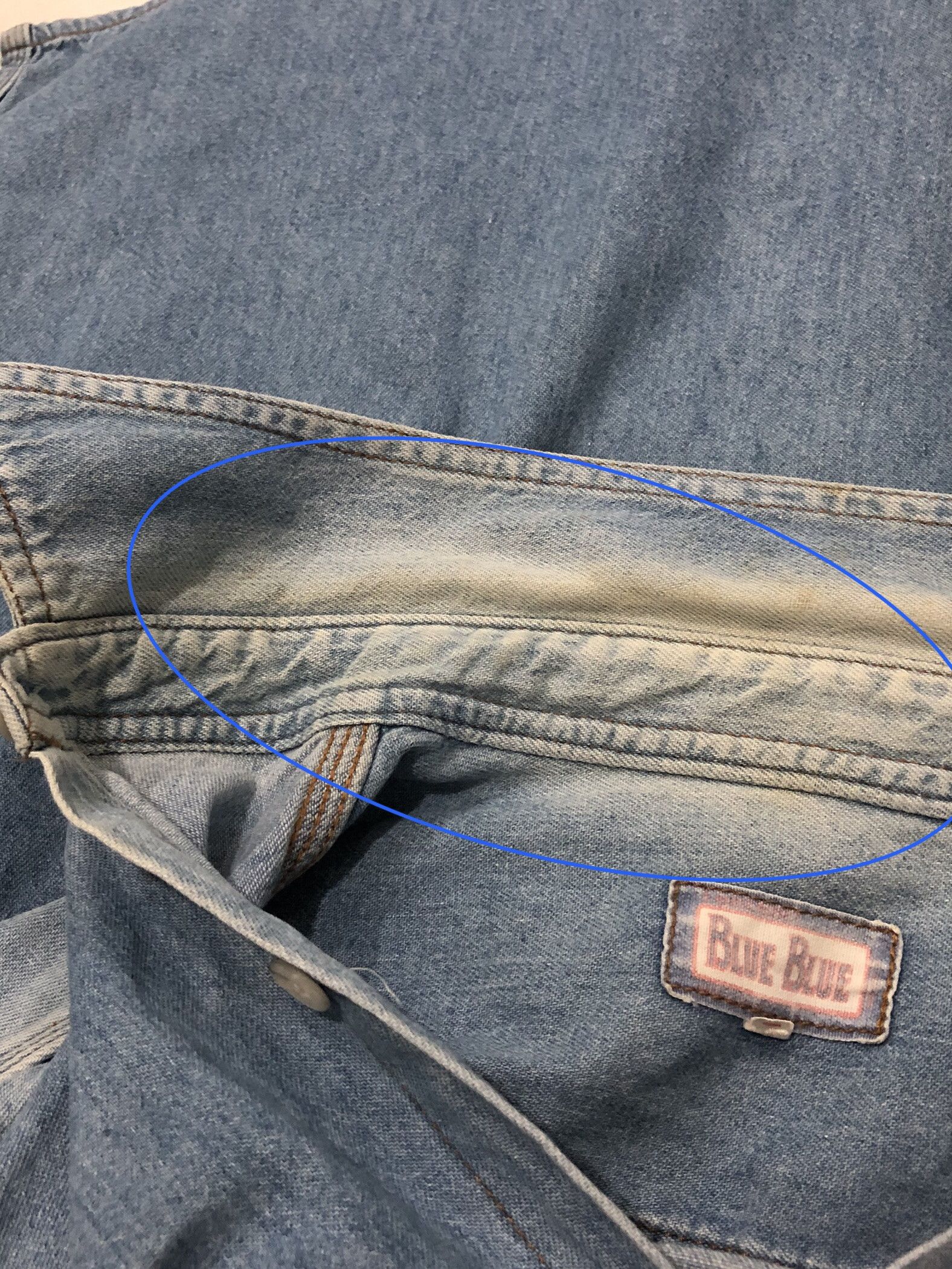 Blue Blue Japan × Japanese Brand × Vintage Vintage Worn Blue Blue Button Up Denim Shirt Size US M / EU 48-50 / 2 - 9 Thumbnail