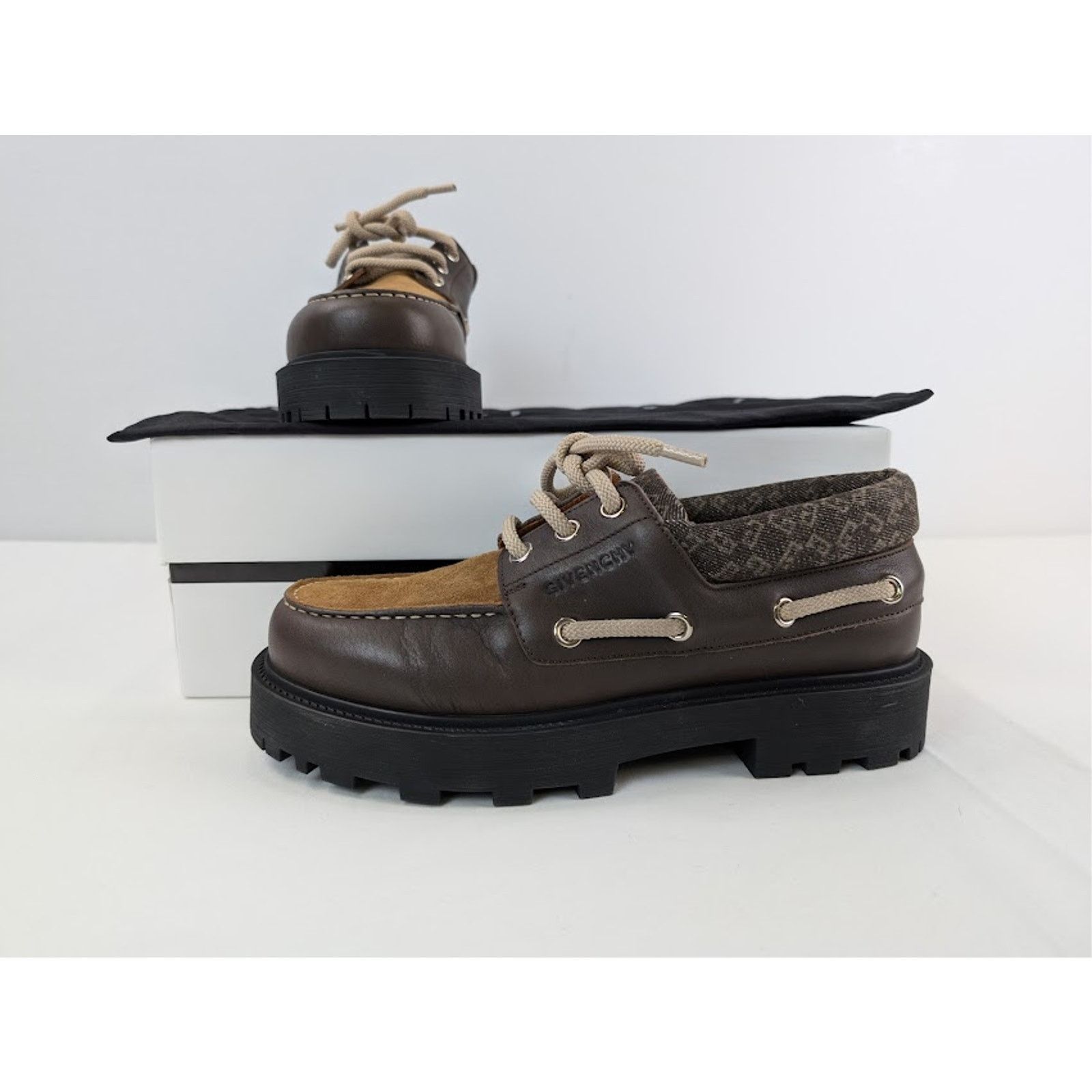 Givenchy o1rshd1 Storm Leather Boat Boots in Chocolate Size US 10 / EU 43 - 19 Thumbnail