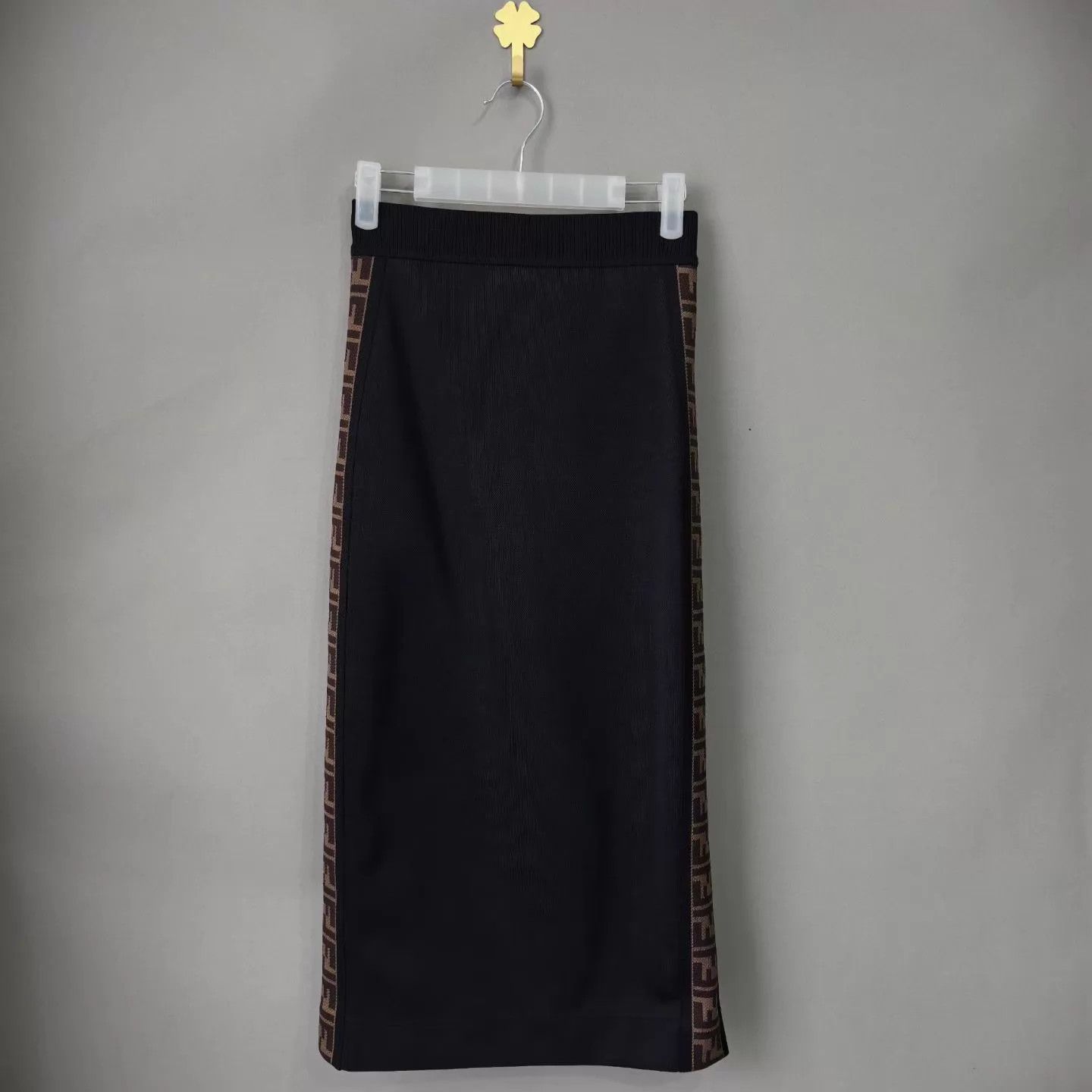 Fendi FENDI Black Side Monogram Skirt Size 38 Size 26" / US 2 / IT 38 - 1 Thumbnail