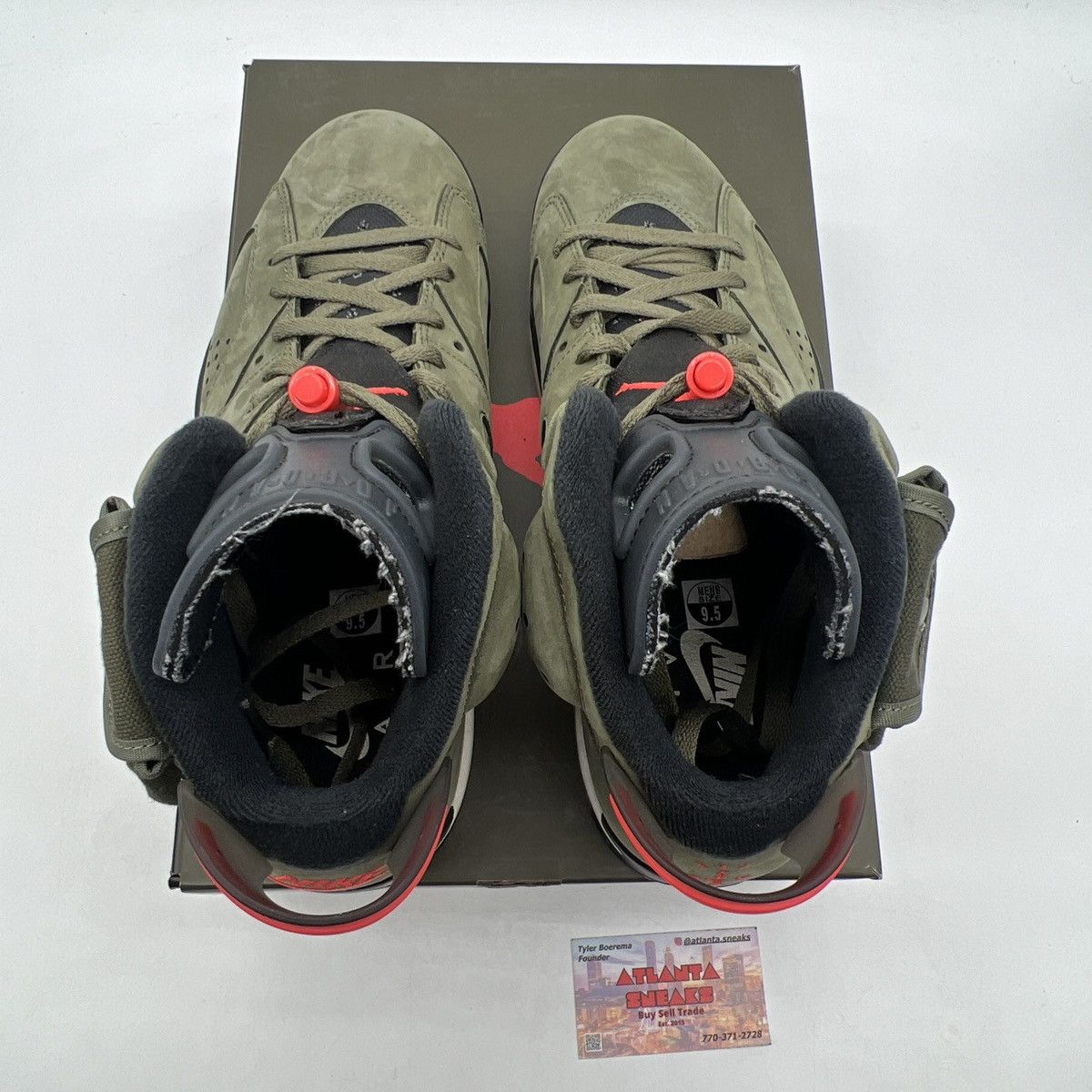 Jordan Brand Travis Scott x air Jordan 6 Olive Size US 9.5 / EU 42-43 - 7 Thumbnail