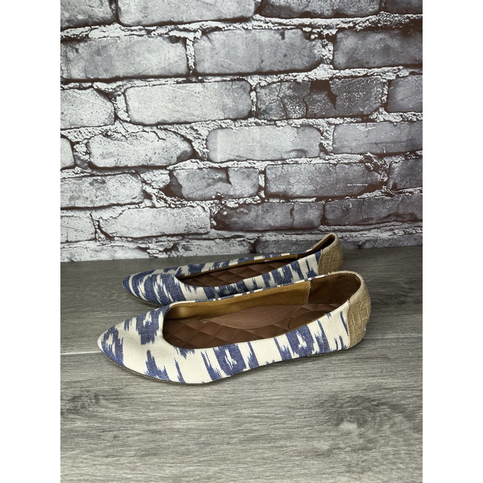 REEF Reef Bochica 2 Canvas Blue White Pointed Toe Ballet Flats Wo Size US 8.5 / IT 38.5 - 20 Thumbnail