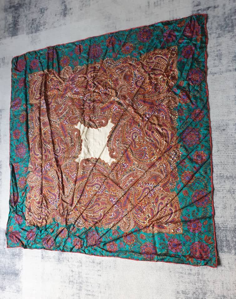 Japanese Brand Unnamed absract liberty green scarves Size ONE SIZE - 4 Thumbnail