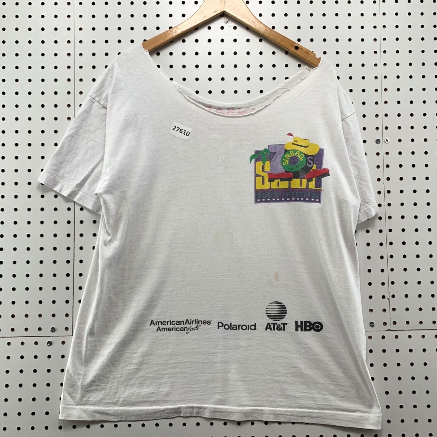 Fruit Of The Loom Vintage Sinbad Soul Music Festival Shirt White Single Stitch Adult L Shirt Size US L / EU 52-54 / 3 - 2 Thumbnail