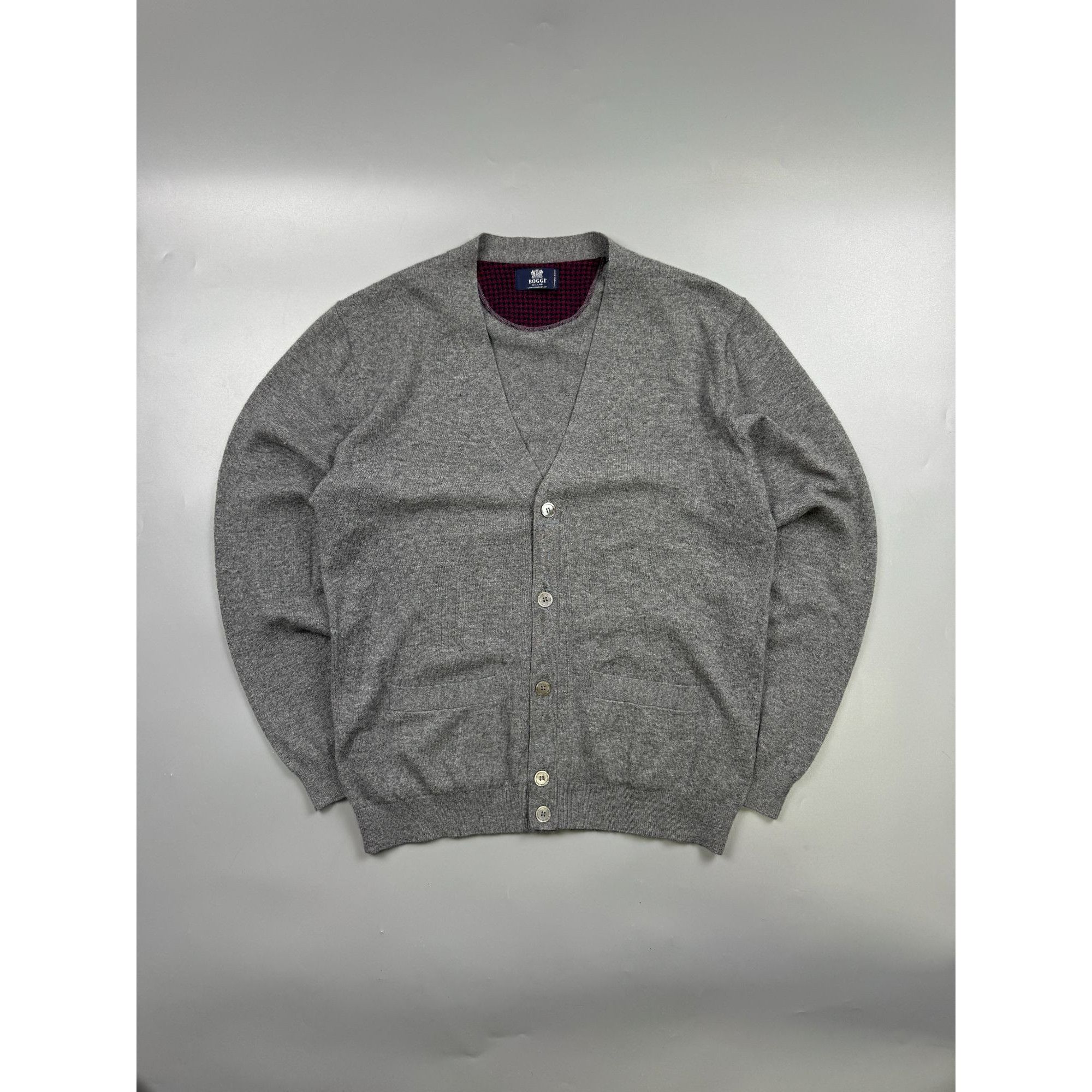 Boggi Boggi Milano Wool Cashmere Blend Cardigan (Y1211) Size US XL / EU 56 / 4 - 1 Thumbnail