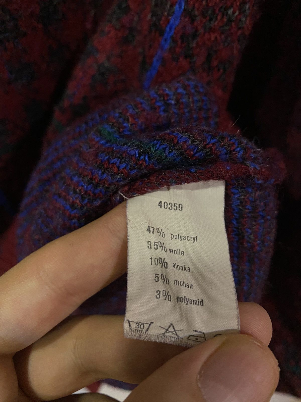 Yves Saint Laurent 90’s Wool YSL Sweater Burgundy Size US M / EU 48-50 / 2 - 4 Thumbnail