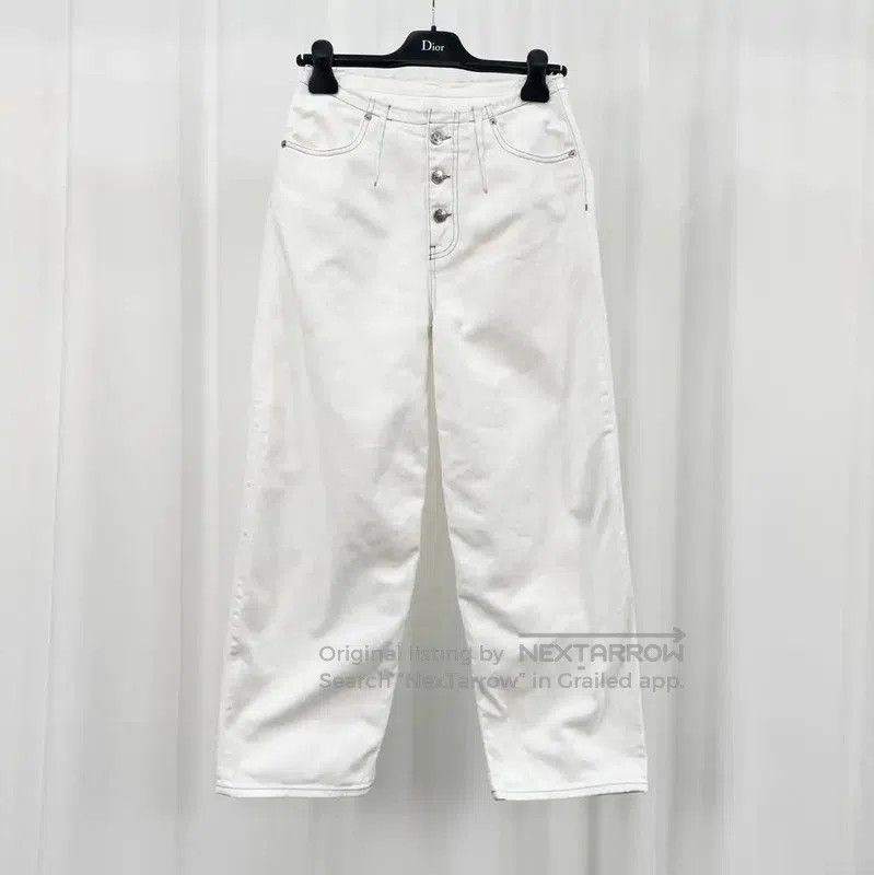 Maison Margiela Maison Margiela White Denim Logo Trousers for Women . Size 23" - 1 Thumbnail