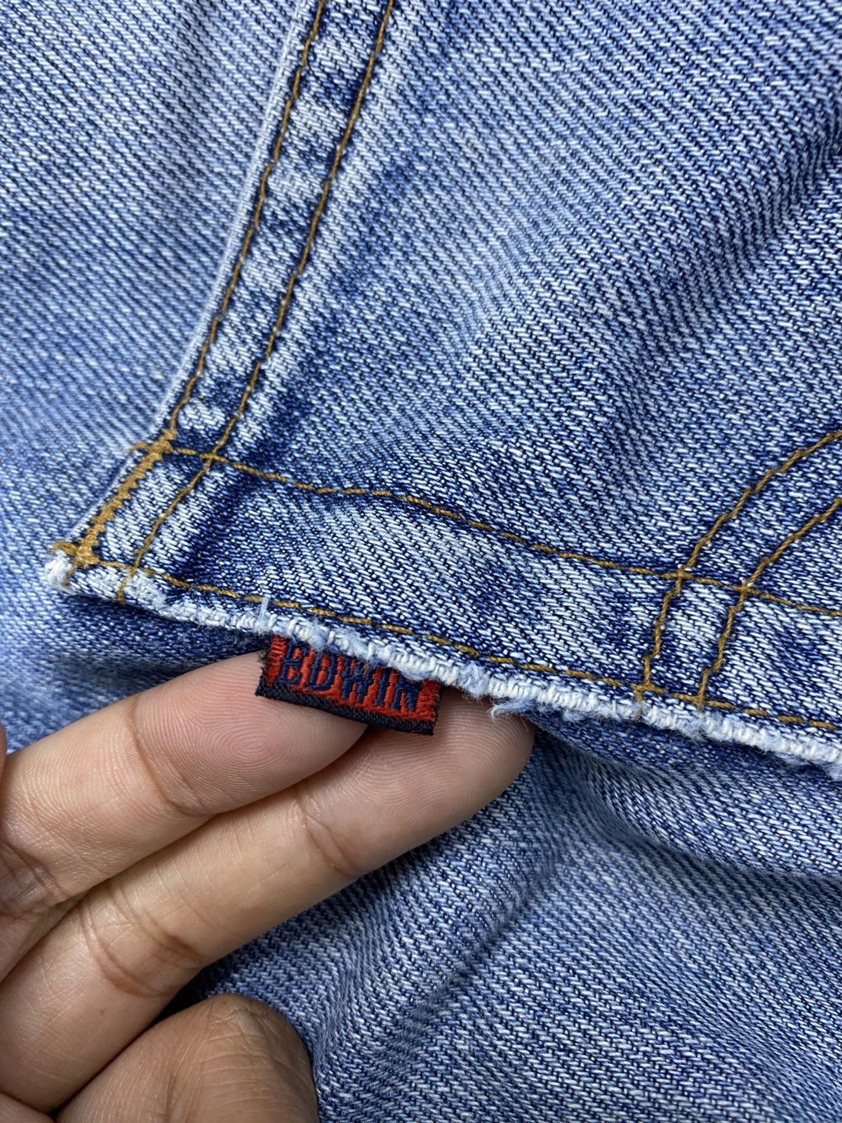 Edwin Vintage Edwin 503 Denim Blue Distressed Denim Pants Size US 31 - 14 Thumbnail
