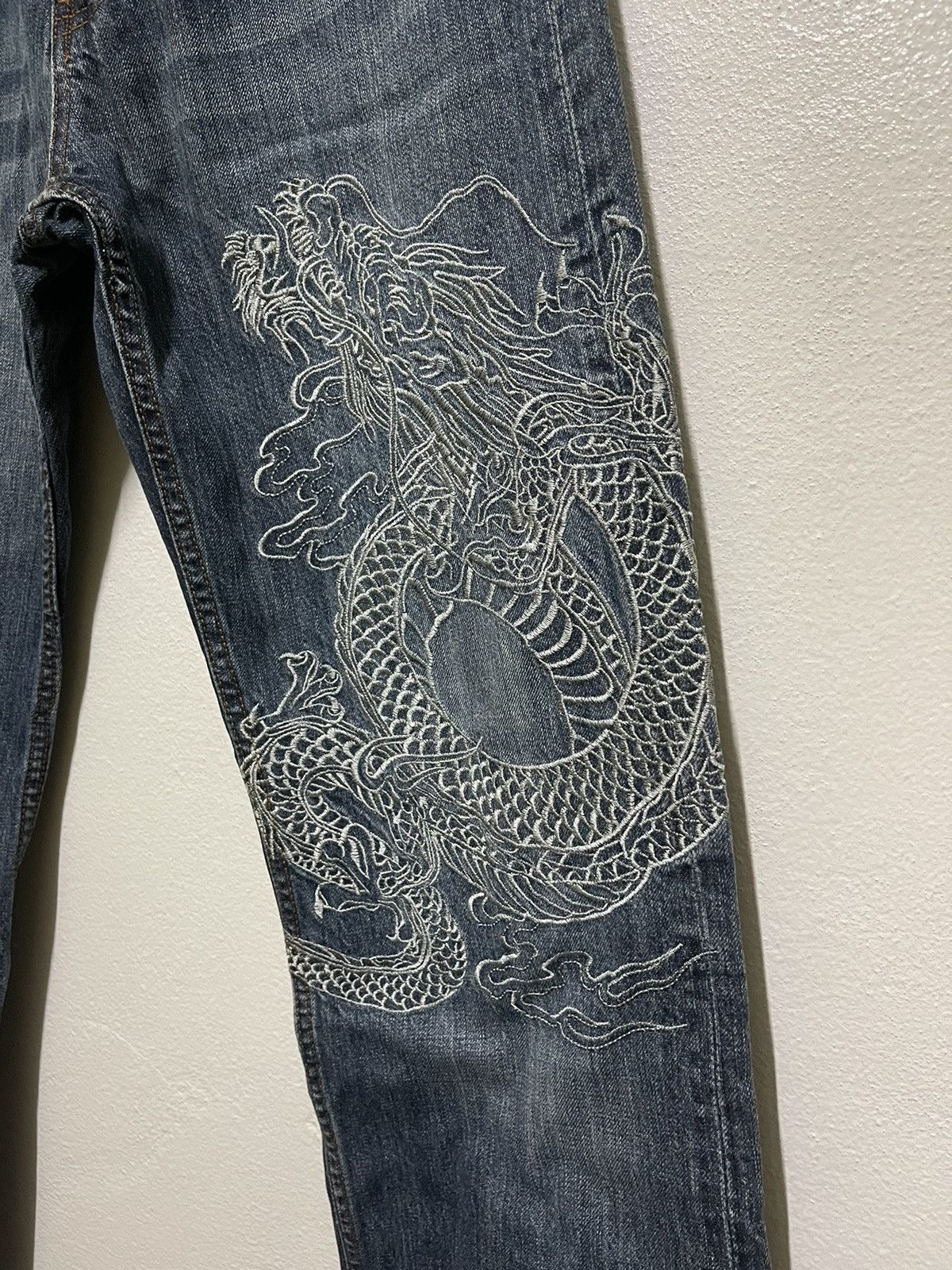 Japanese Brand × Vintage Dragon Motive Embroidery Jeans Size US 30 / EU 46 - 6 Thumbnail