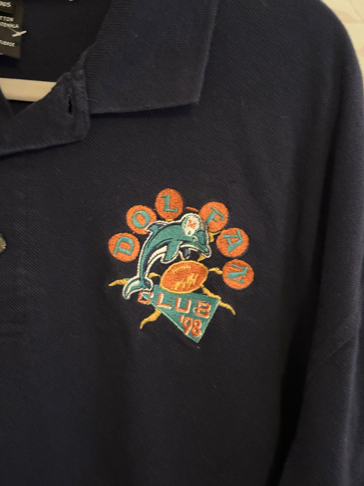 NFL Vintage Men Polo 1999 Dol-fan Club Miami Dolphins NFL Shirt Size US L / EU 52-54 / 3 - 3 Thumbnail