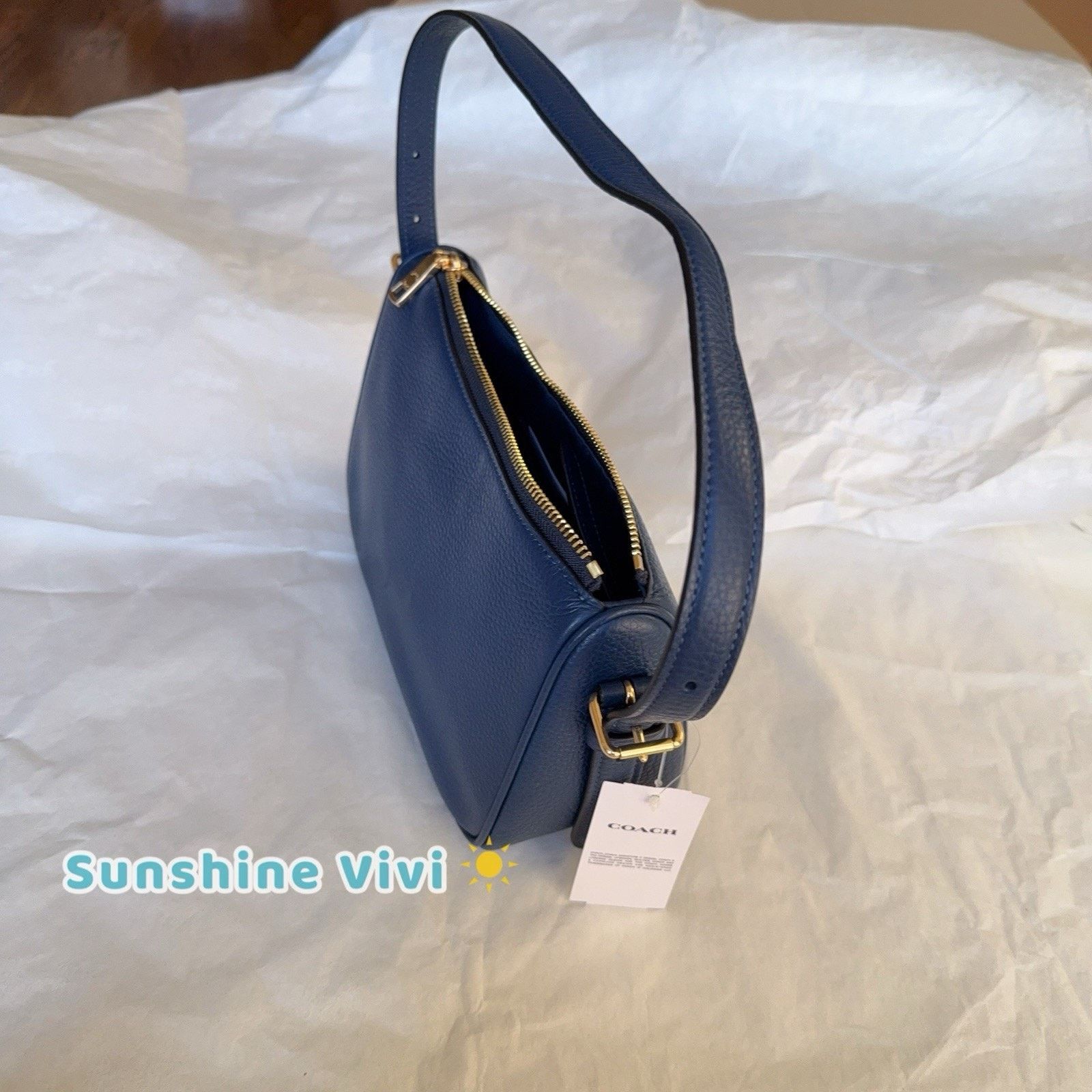 Coach NWT Coach Kailey Shoulder Bag Leather CY707 Deep Blue Size ONE SIZE - 3 Thumbnail