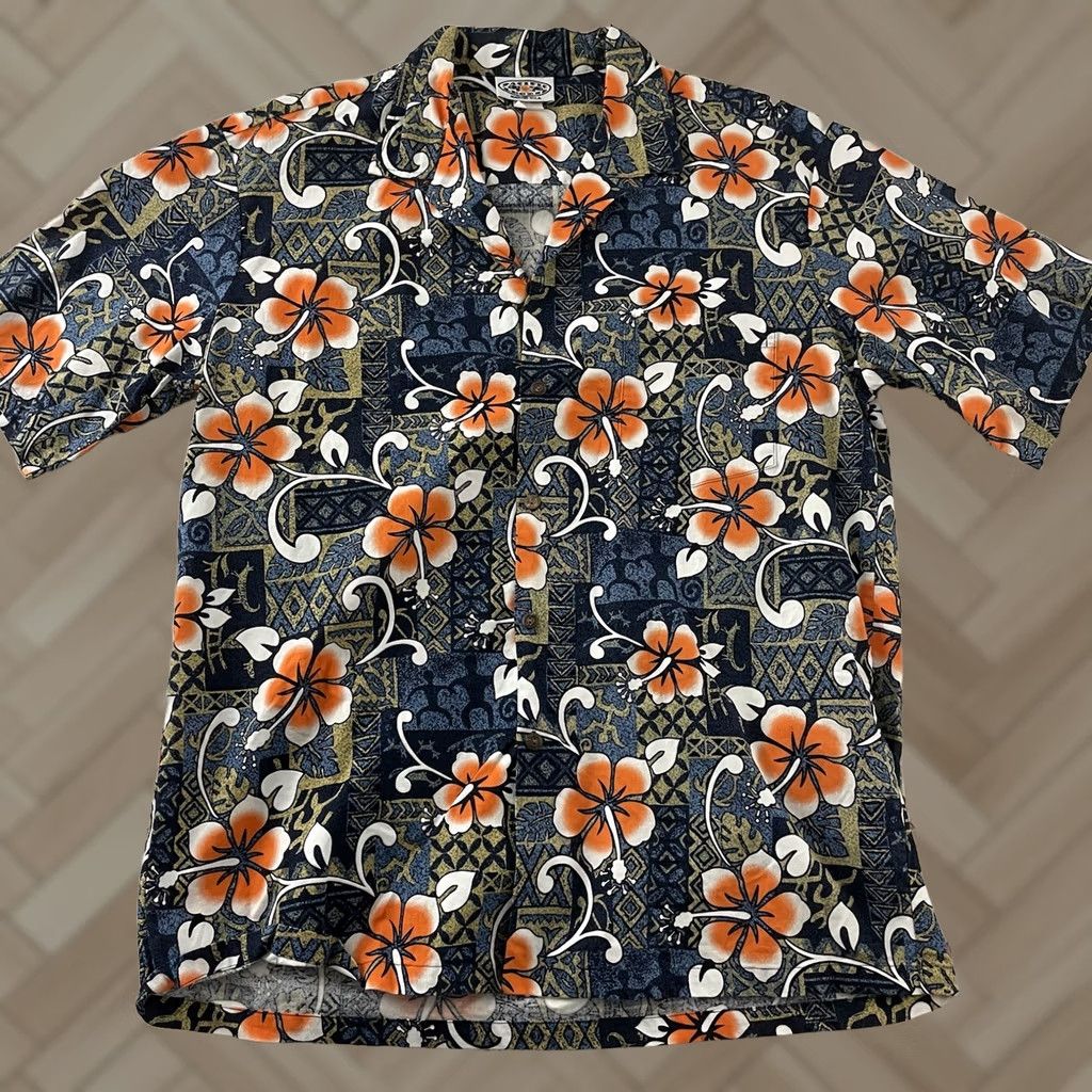 Vintage Pacific Legend Apparel, Inc. Hawaiian Short Sleeve Button-Up Shirt XL Orange Blue Men’s Square Front Shirt Mens XL Hawaiian Button-Up Shirt Size US XL / EU 56 / 4 - 1 Thumbnail