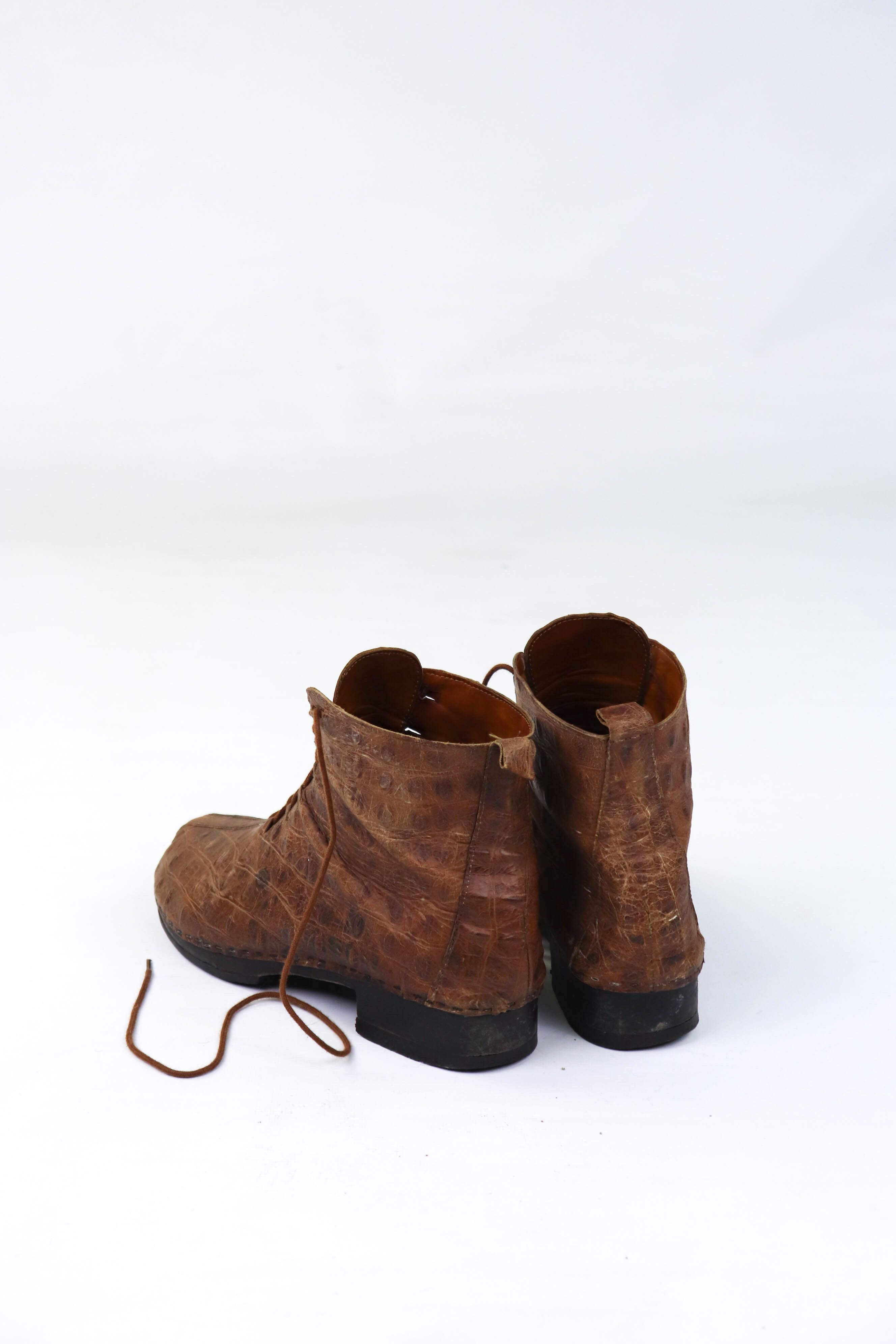 Vintage Jan Jansen Vintage Distressed Crocodile Leather Boots Size US 8 / EU 41 - 4 Thumbnail