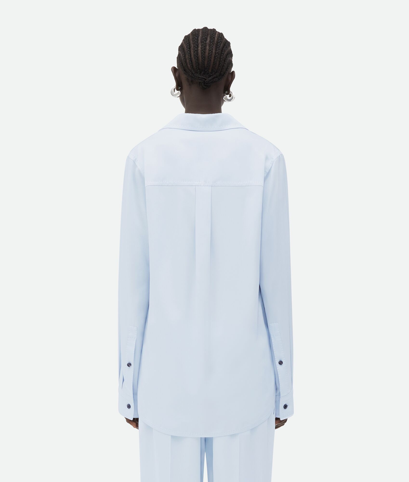 Bottega Veneta o1n1vont0425 Viscose Twill Shirt in Morning Mist Size XL / US 12-14 / IT 48-50 - 3 Thumbnail