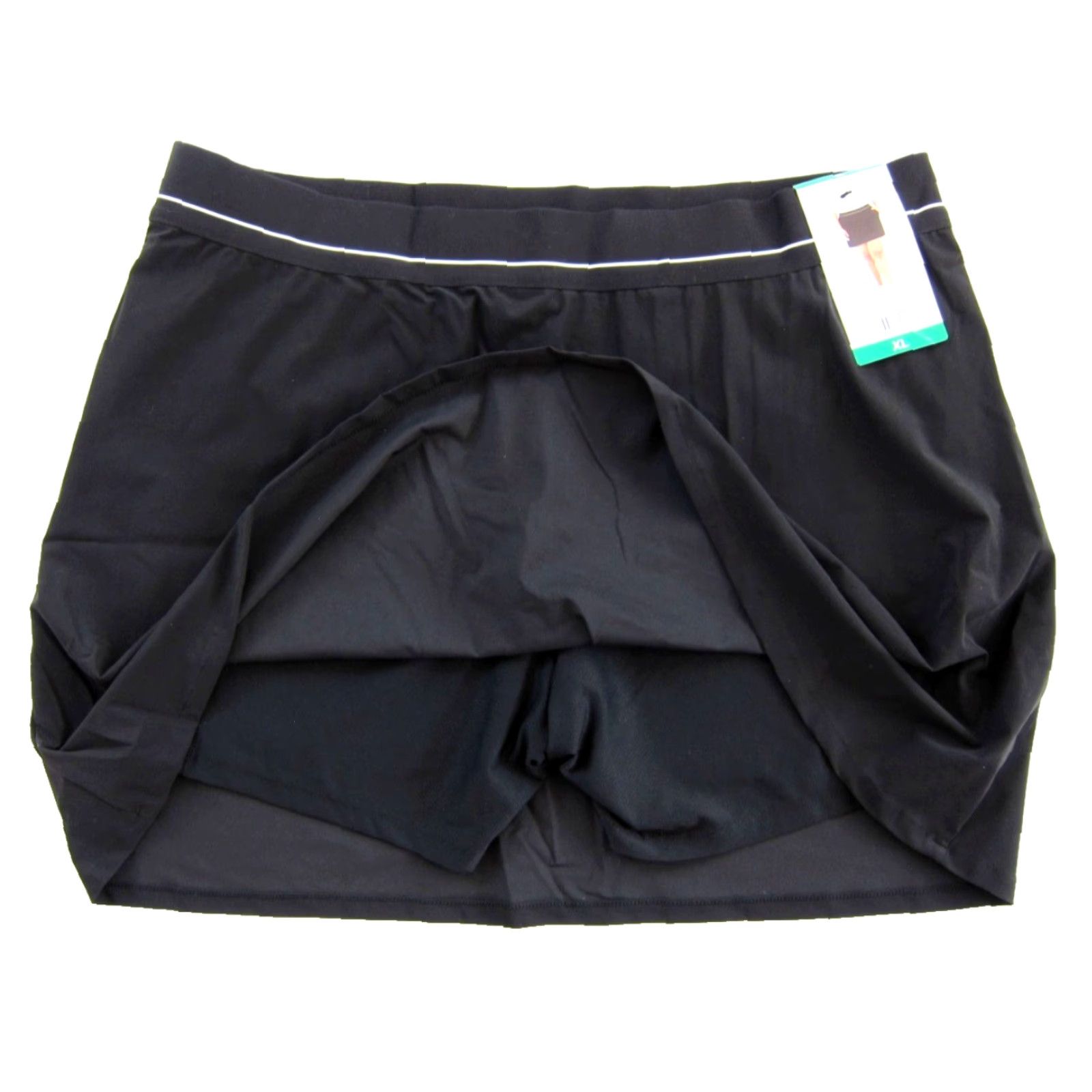 Vintage NWT Soybu Black Stretch Lined Zip Pocket Resort Tennis Workout Active Skirt XL Size 40" / US 18 - 4 Thumbnail