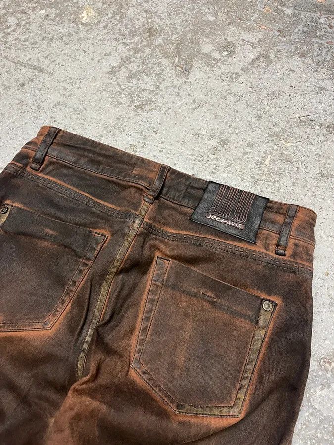 Vintage Plein Sud Waxed Burnt Copper Skinny Jeans Size 25" / US 0 / IT 36 - 6 Thumbnail