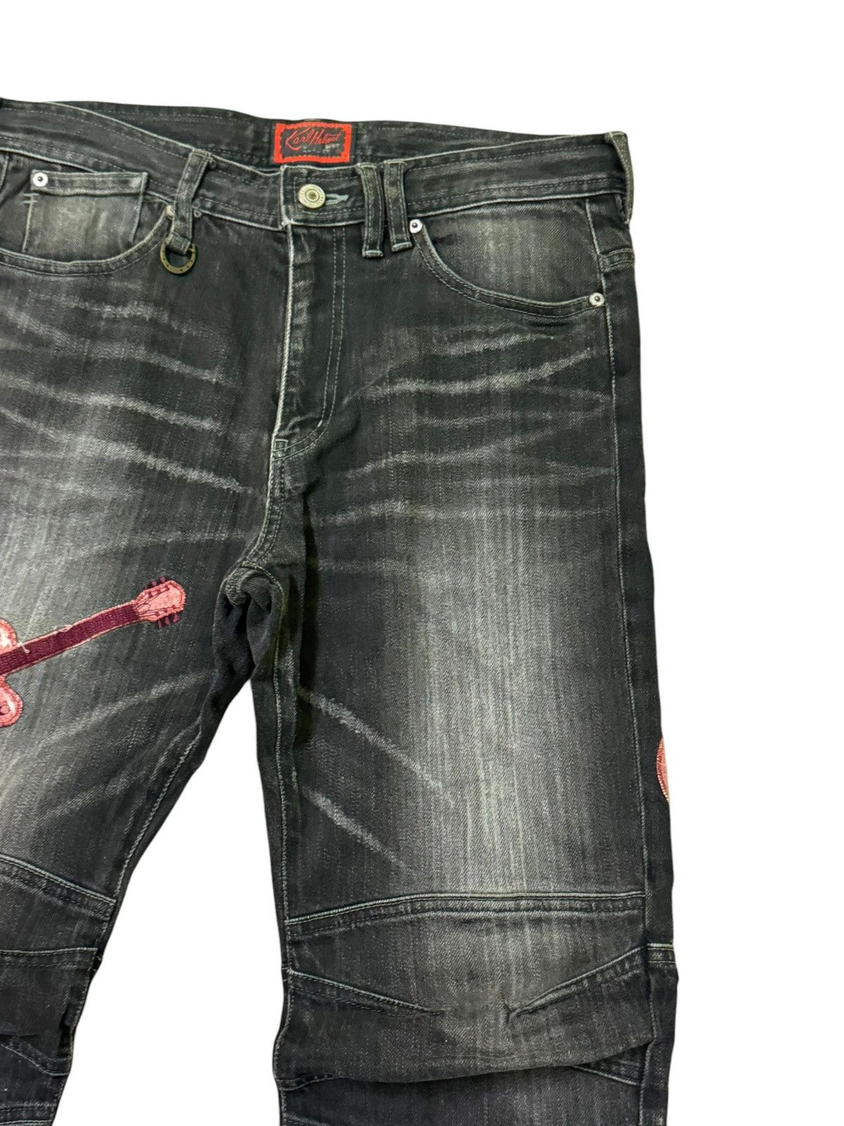 Hysteric Glamour × Karl Helmut × Vintage VINTAGE KARL HELMUT EMBROIDERY GUITAR DISTRESSED DENIM Size US 30 / EU 46 - 5 Thumbnail
