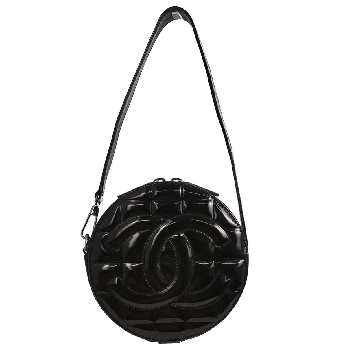 Chanel Chanel Vintage Chocolate Bar Round Shoulder Bag Quilted Patent Size ONE SIZE - 1 Thumbnail