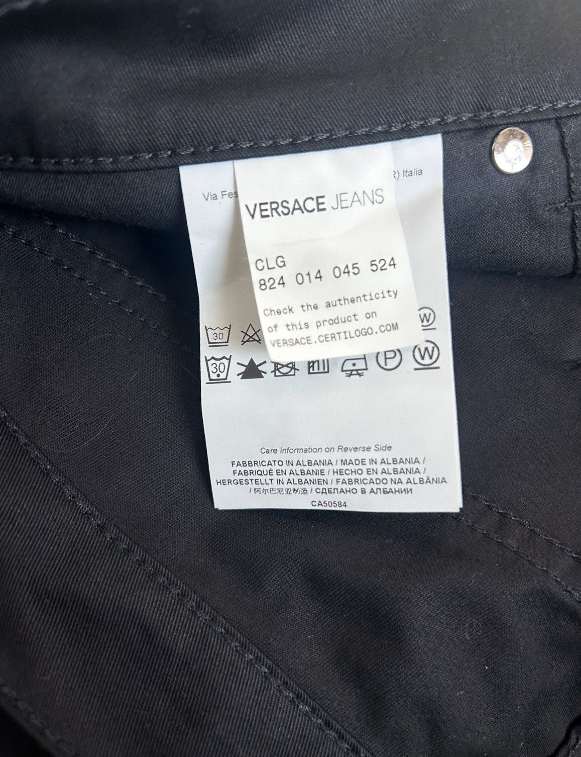 Versace Jeans Couture Versace Jeans Couture Black Slim Fit Pants Size US 31 - 7 Thumbnail