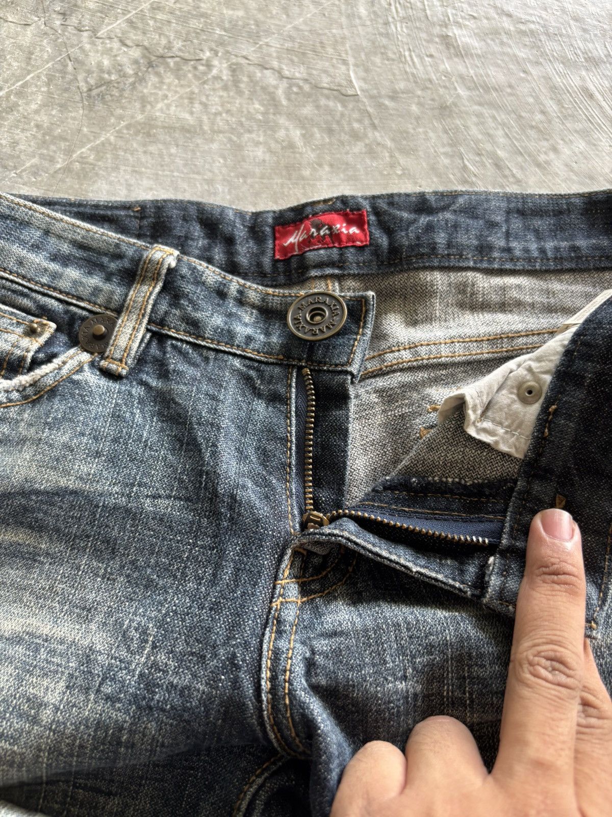 Japanese Brand sick flared maraxia japanese punk grunge flower backpocket Size 31" - 4 Thumbnail