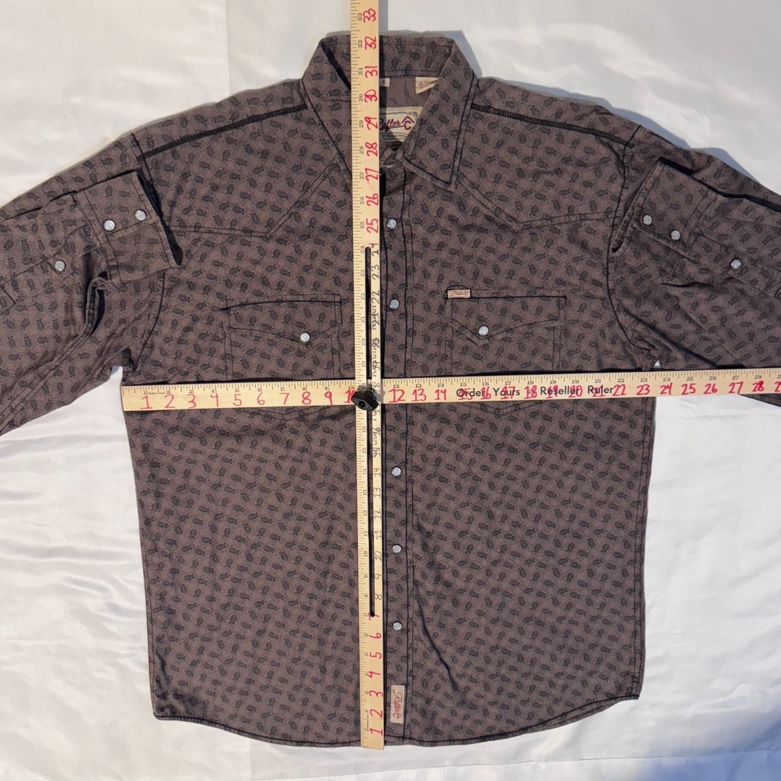 Other Rafter C Brown Paisley Western Pearl Snap Shirt XL Cowboy Ro Size US XL / EU 56 / 4 - 6 Thumbnail