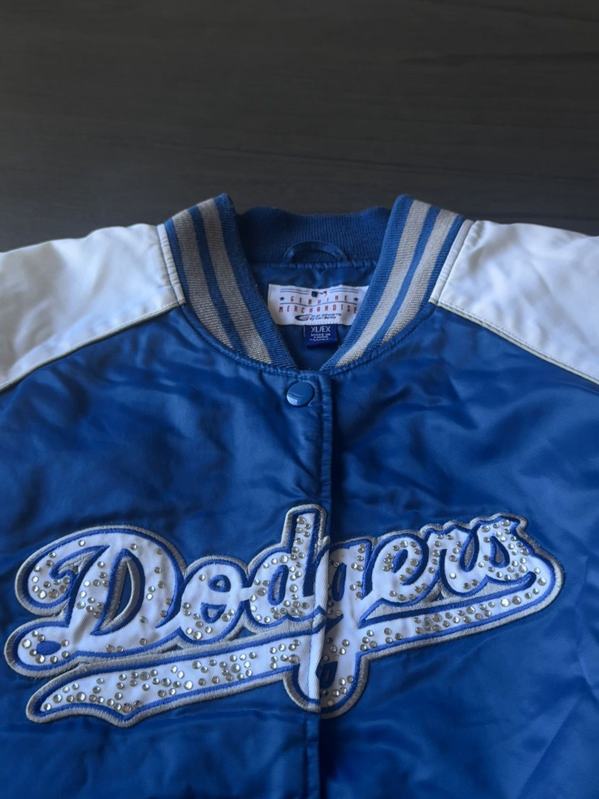 MLB Dodgers Bomber Jacket with Rhinestones Size XL / US 12-14 / IT 48-50 - 2 Thumbnail