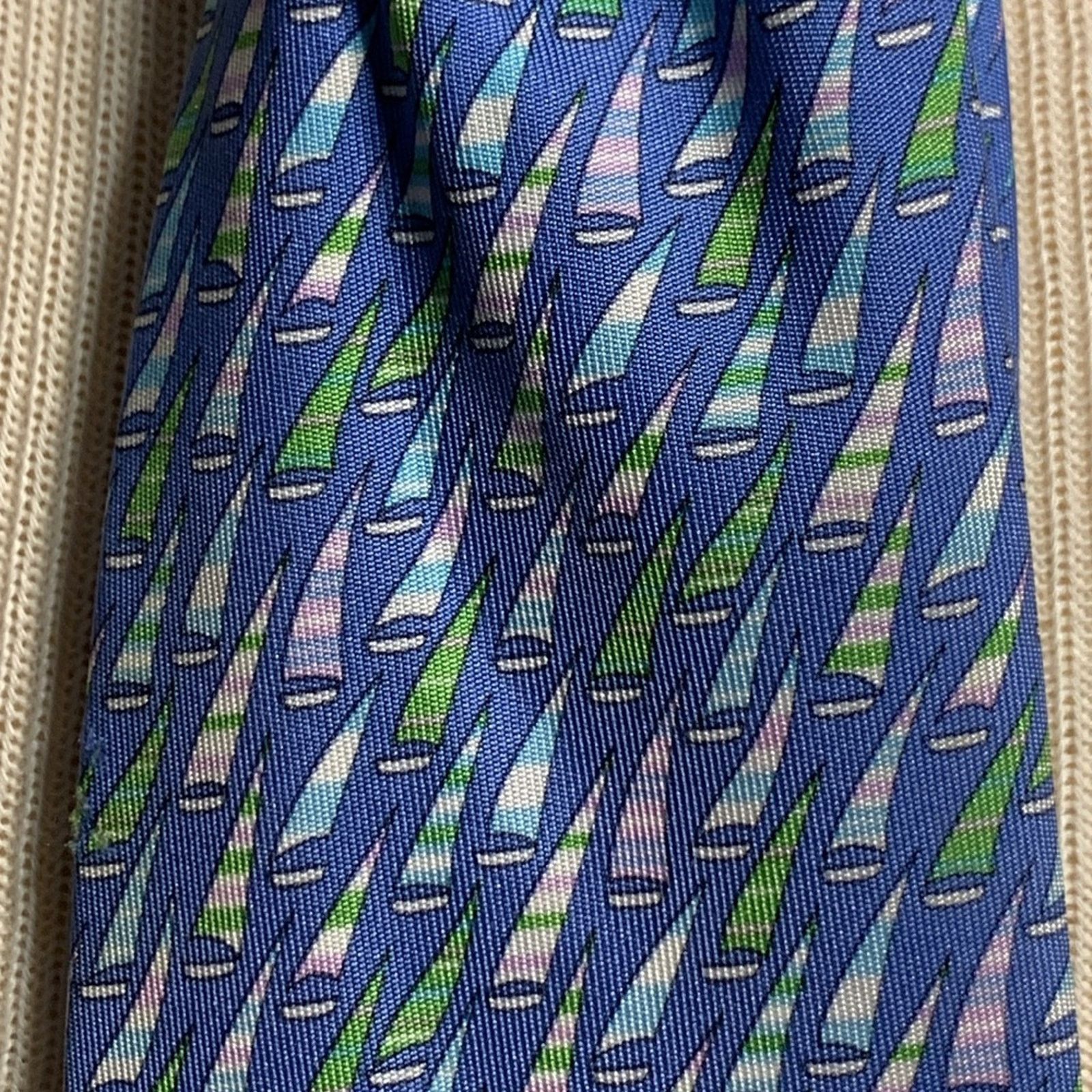 Salvatore Ferragamo Salvatore Ferragamo Italy Italian silk tie sailboats motif Size ONE SIZE - 2 Thumbnail