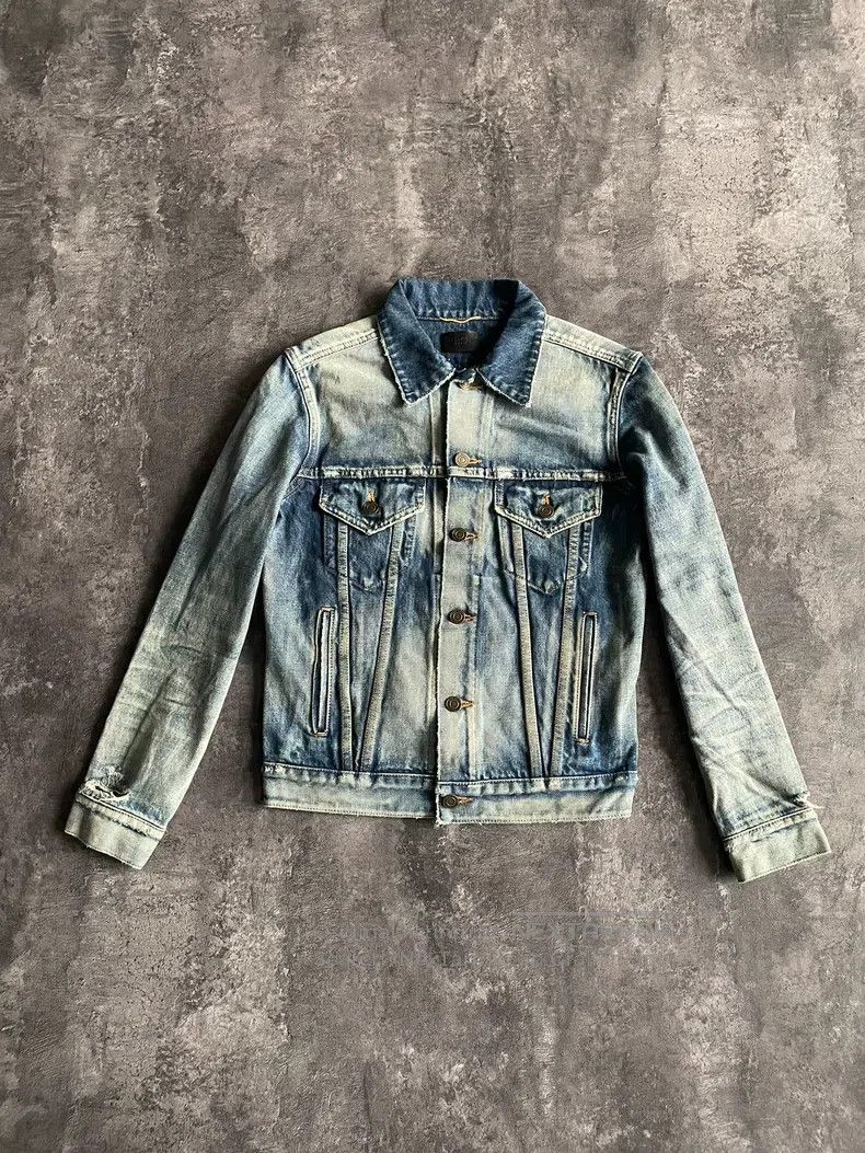 Saint Laurent Paris Saint Laurent Paris Ripped and Washed Studs Denim Jacket Size US XS / EU 42 / 0 - 1 Thumbnail