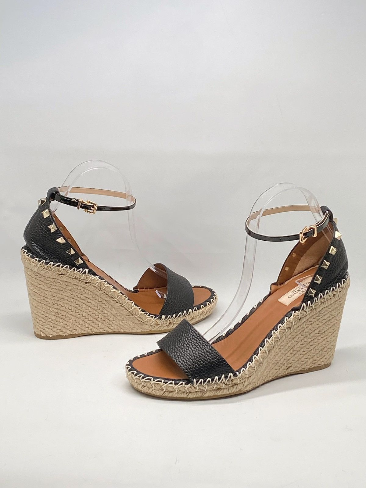 Valentino Valentino Garavani Rockstud Calfskin Wedges 105MM size 40 Size US 10 / IT 40 - 1 Thumbnail