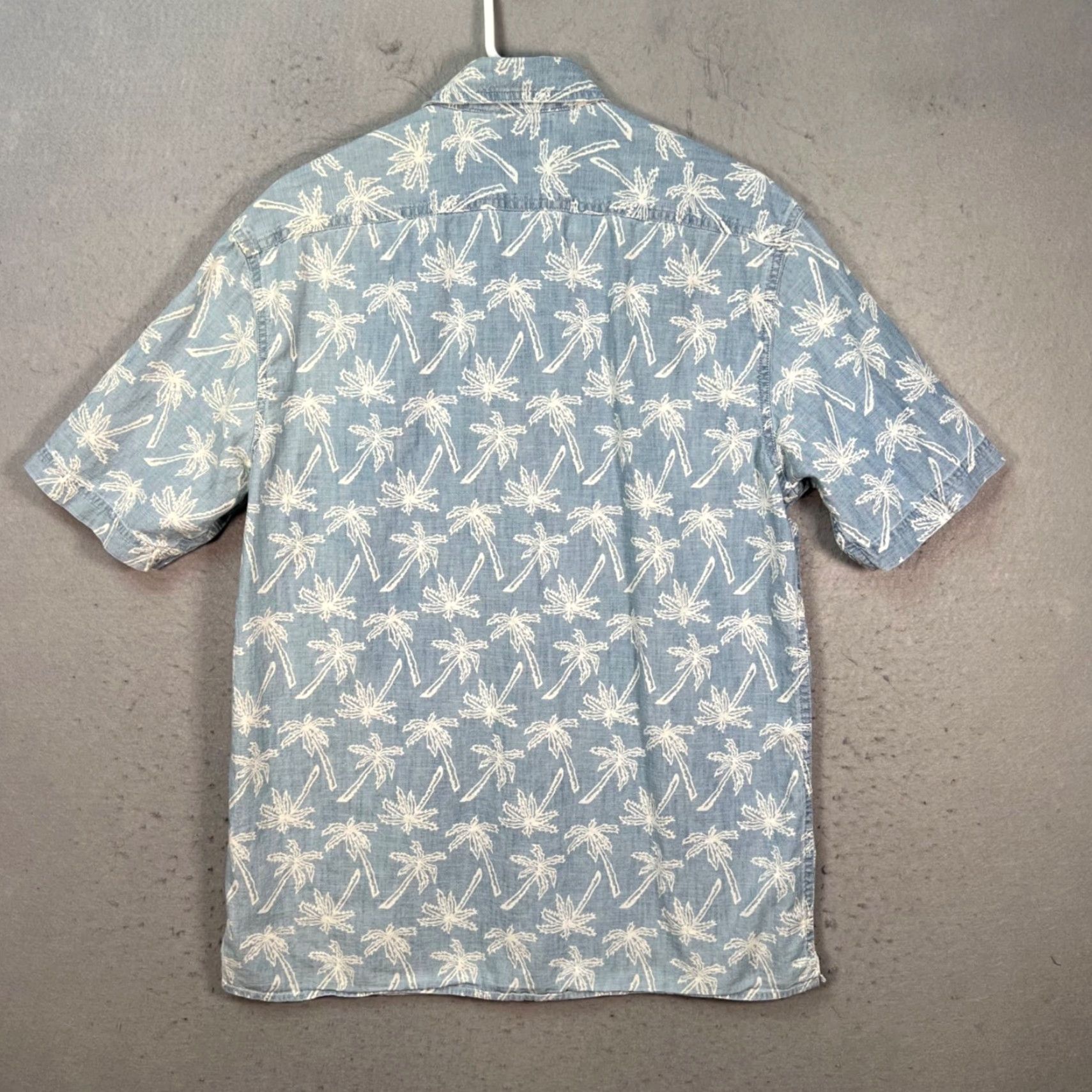 H&M H&M Mens Medium Blue Palm Tree Print Short Sleeve Button-Up Shirt 100% Cotton Size US M / EU 48-50 / 2 - 2 Thumbnail
