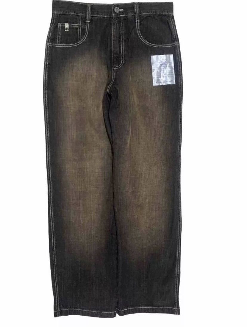 image of Jnco x Southpole Vintage Y2K South Pole Jeans Fade Wide Leg Baggy Grunge Size 34X34 in Black, Men's