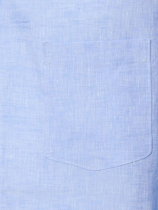 Z Zegna o1lsvrm0525 Oasi Linen Shirt in Light Blue Size US M / EU 48-50 / 2 - 5 Thumbnail