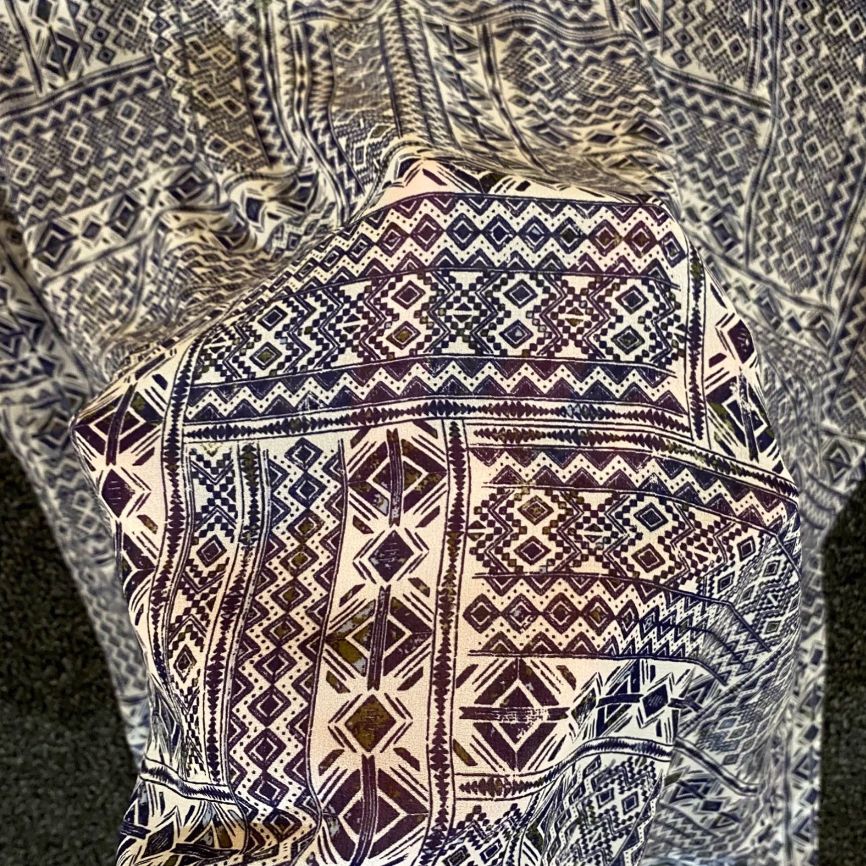 J. Jill J. Jill Shirt Women M Multicolor Sleeveless V-Neck Coverup Sheer Lightweight White Blue Geometric Casual, Travel, Party/Cocktail Womens Size M / US 6-8 / IT 42-44 - 6 Thumbnail