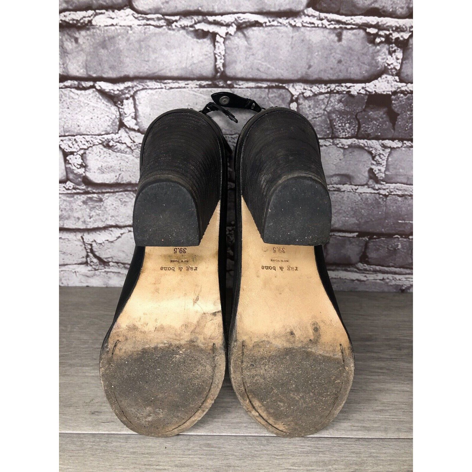 Rag & Bone Rag & Bone Black Leather Ankle Back Zip Heel Booties Women S Size US 9 / IT 39 - 8 Thumbnail