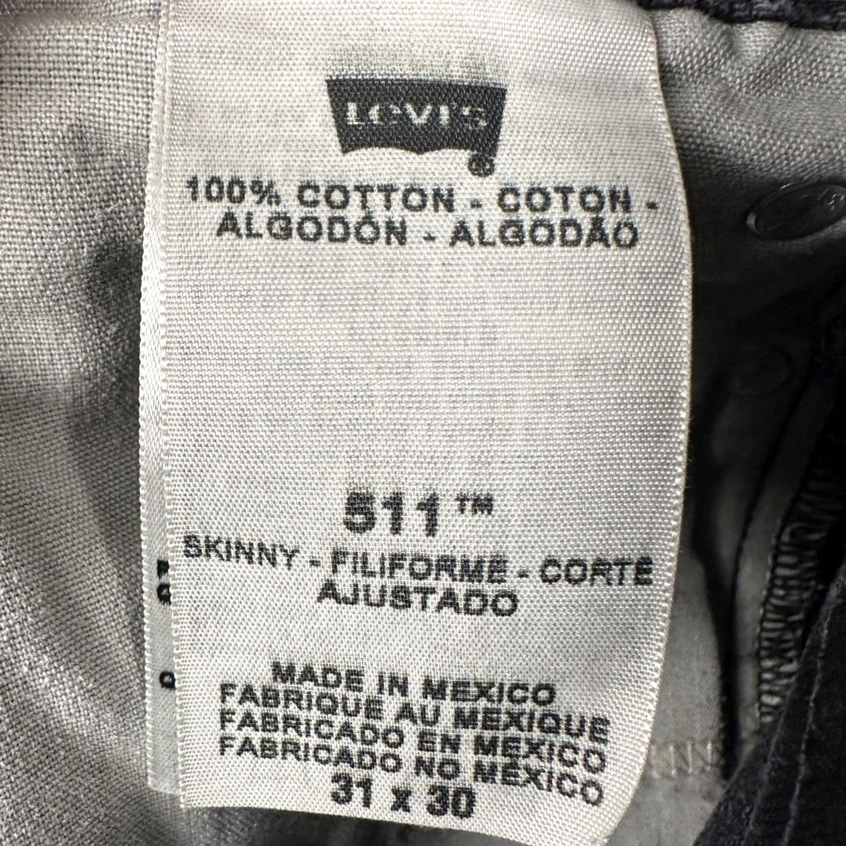 Levi's Levi's 511 Jeans Mens 31X30 Black Skinny Dark Washed 5 Pocket Casual EUC Size US 31 - 3 Thumbnail