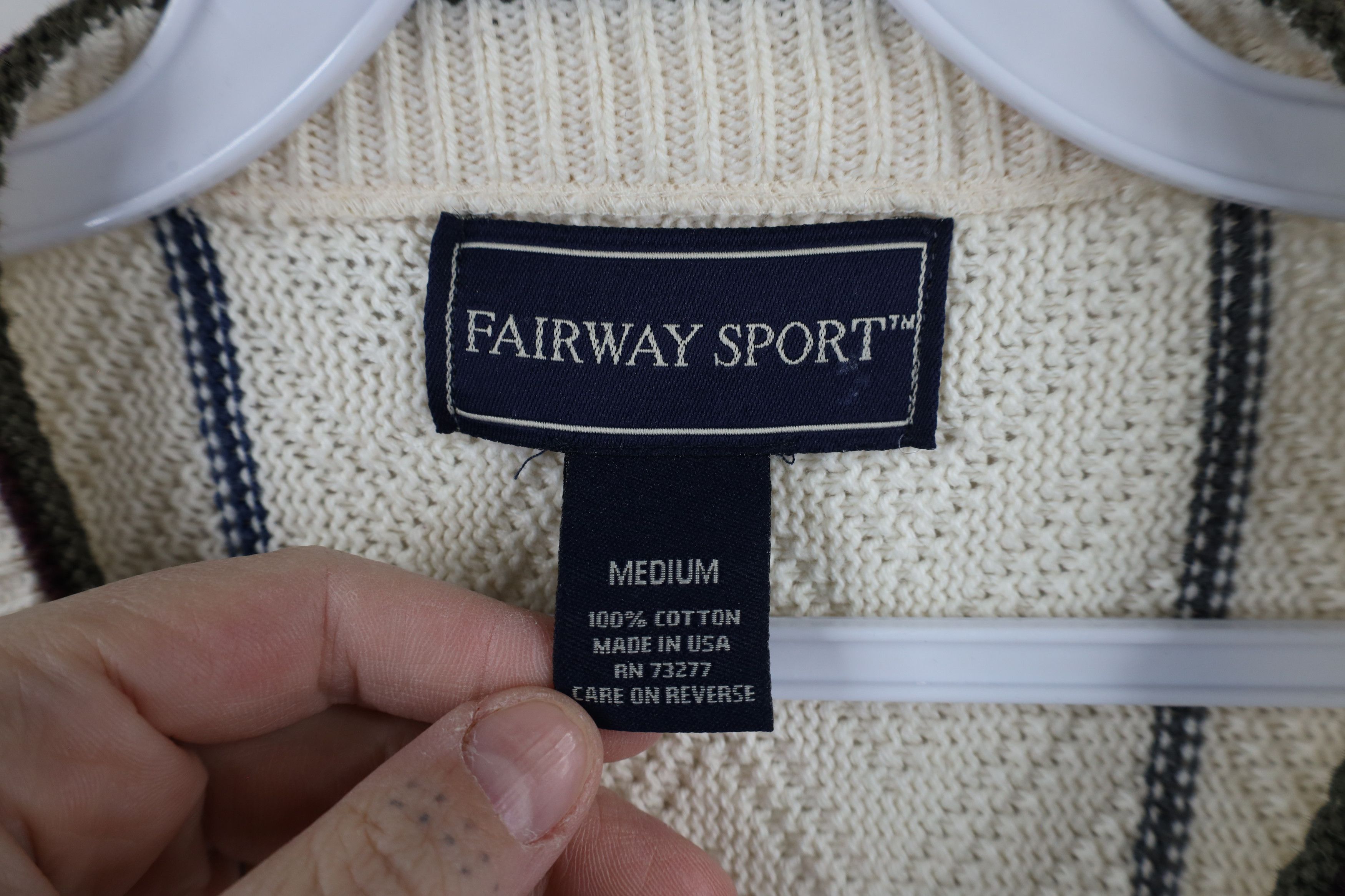 Vintage Vintage 90s Streetwear Knit Striped Golf Bag Sweater USA Size US M / EU 48-50 / 2 - 9 Thumbnail