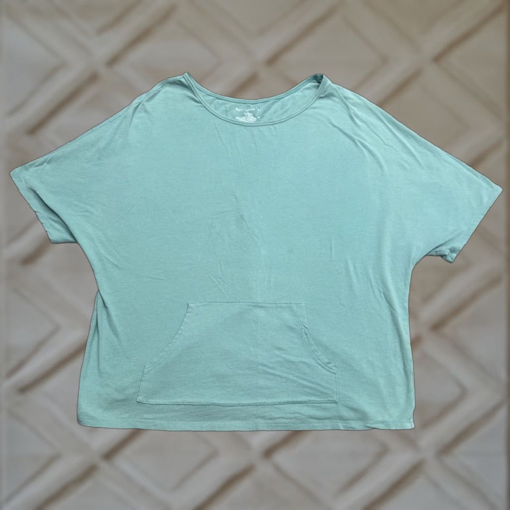 Tek Gear VINTAGE Tek Gear Women's Short Sleeve Yoga Top Medium Aqua Green Activewear Gym Casual Size M / US 6-8 / IT 42-44 - 1 Thumbnail