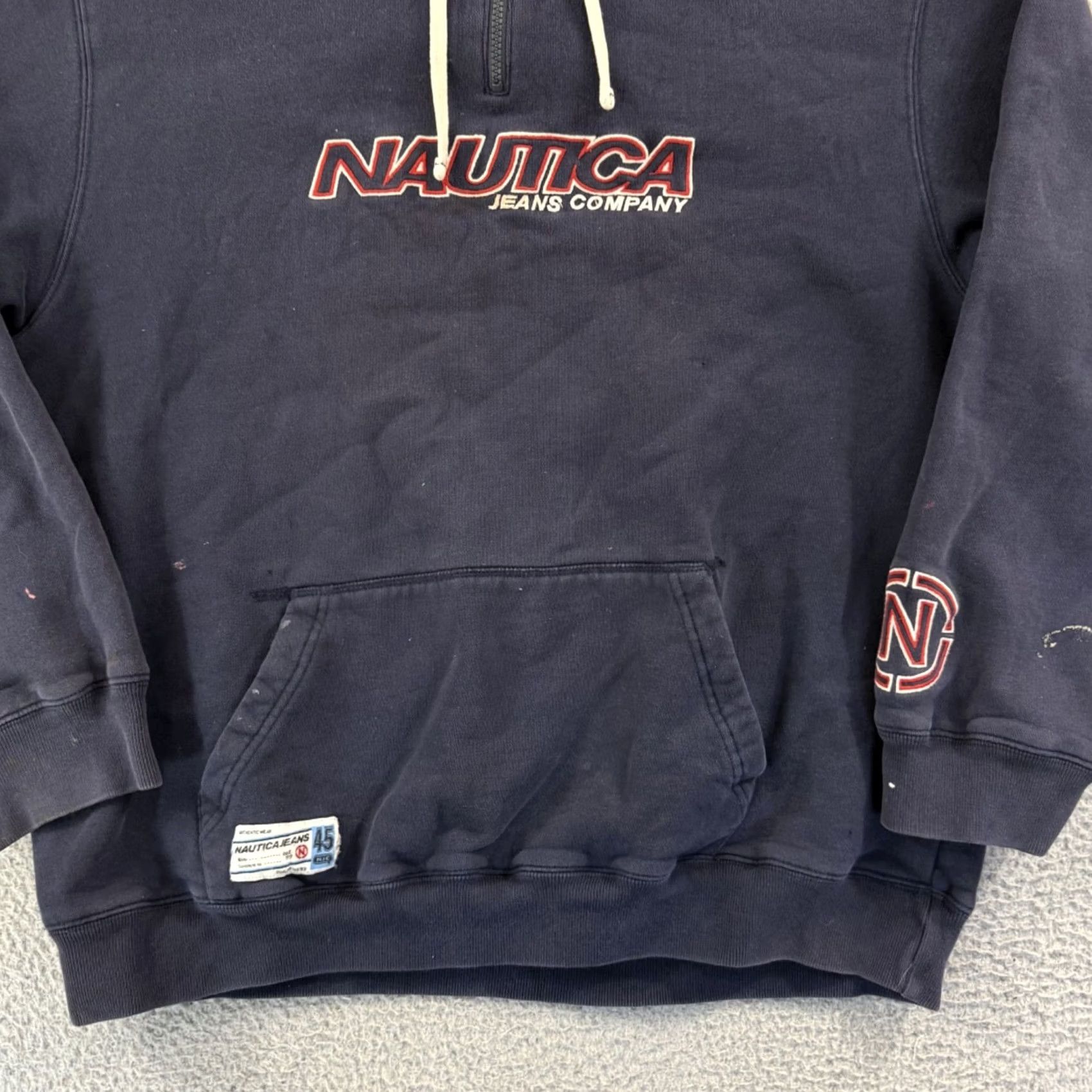 Nautica VINTAGE Nautica Hoodie Mens XL Blue 90s Pullover Zip Pocket Embroidered Logo Size US XL / EU 56 / 4 - 2 Thumbnail