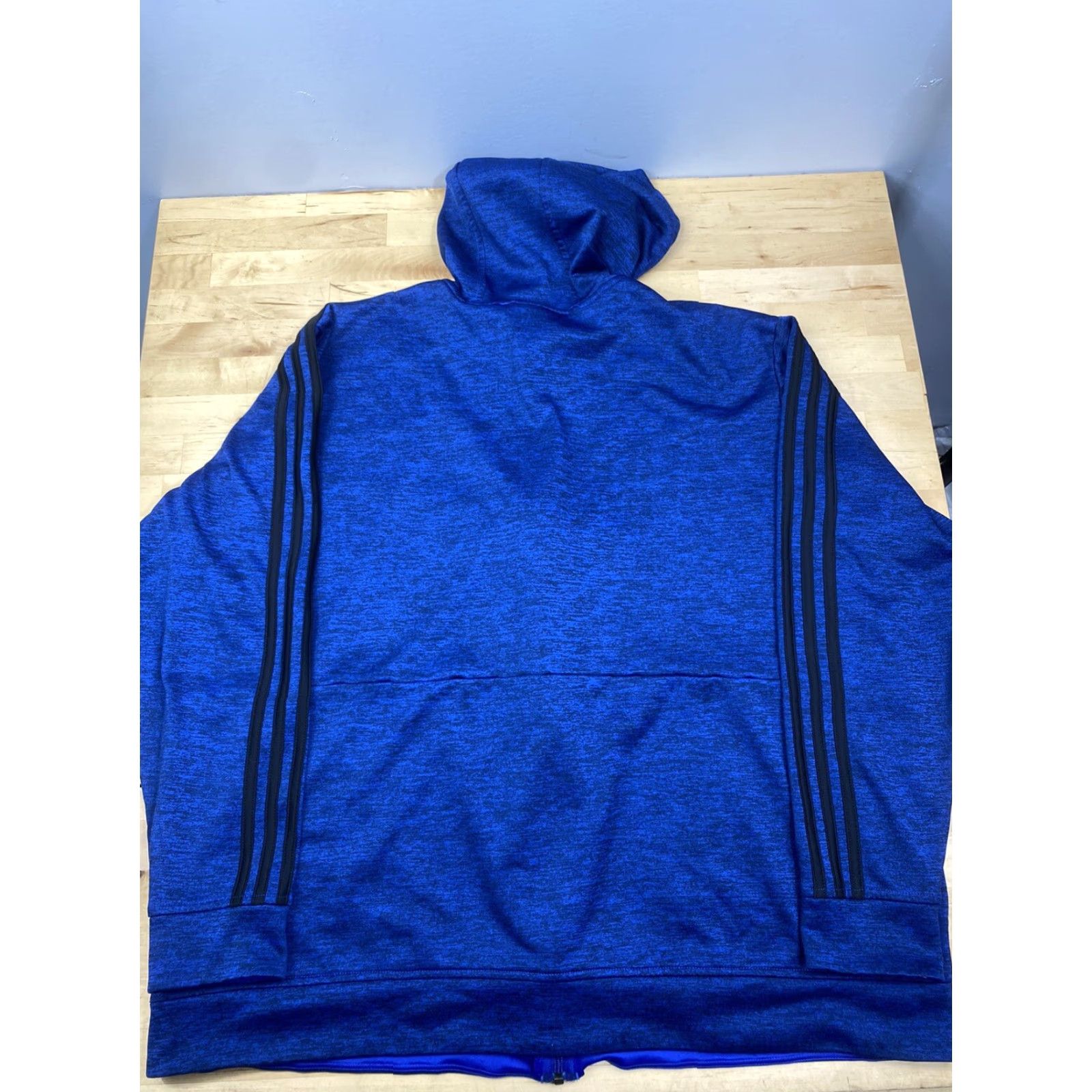 Adidas Adidas Jacket 2XL Full Zip Hooded Blue Casual Sports Mens Size US XXL / EU 58 / 5 - 2 Thumbnail