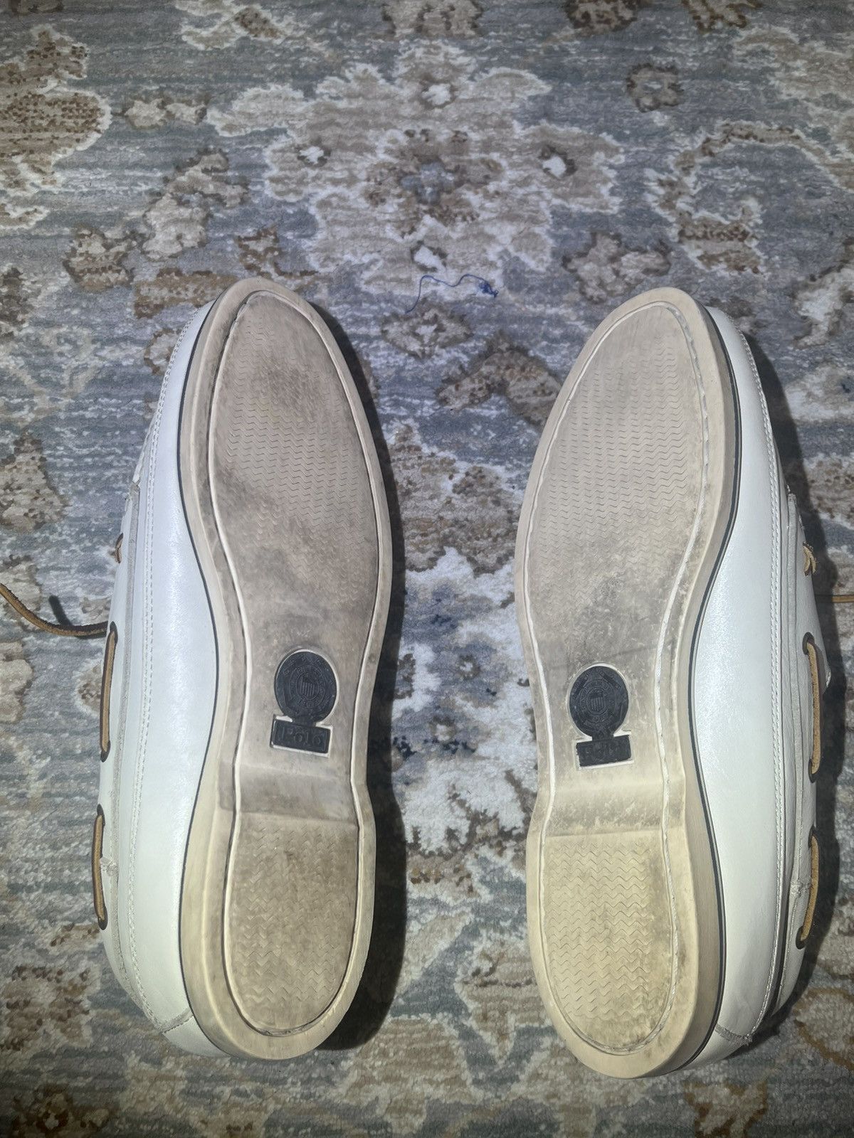 Polo Ralph Lauren POLO by RALPH LAUREN IVORY LEATHER BOAT SHOES 12 Size US 12 / EU 45 - 6 Thumbnail